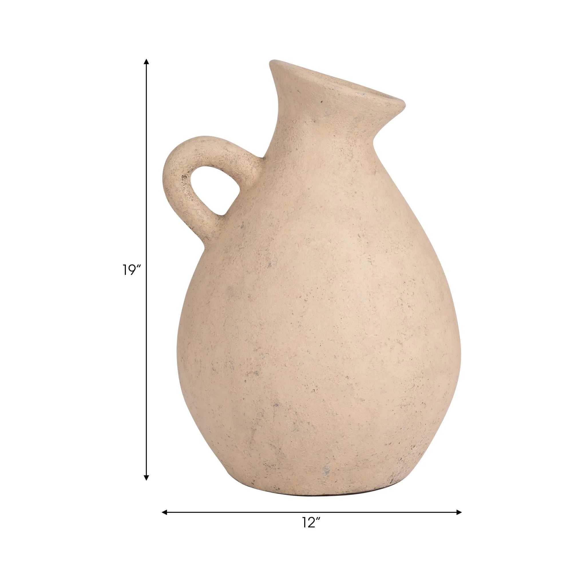 Terracotta, 19" Organic Jug With Handle, Ivory - Image 9