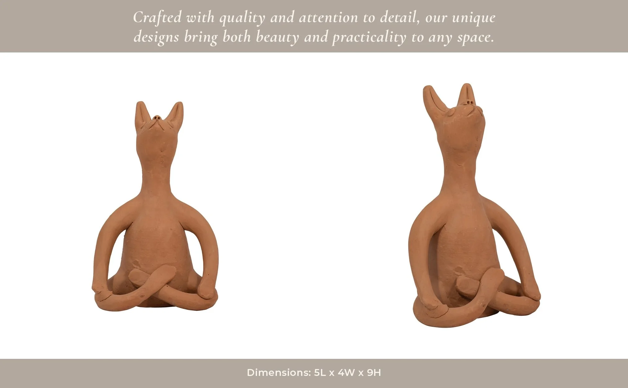 Terracotta, 9" Om Yoga Bunny, Natural - Image 15