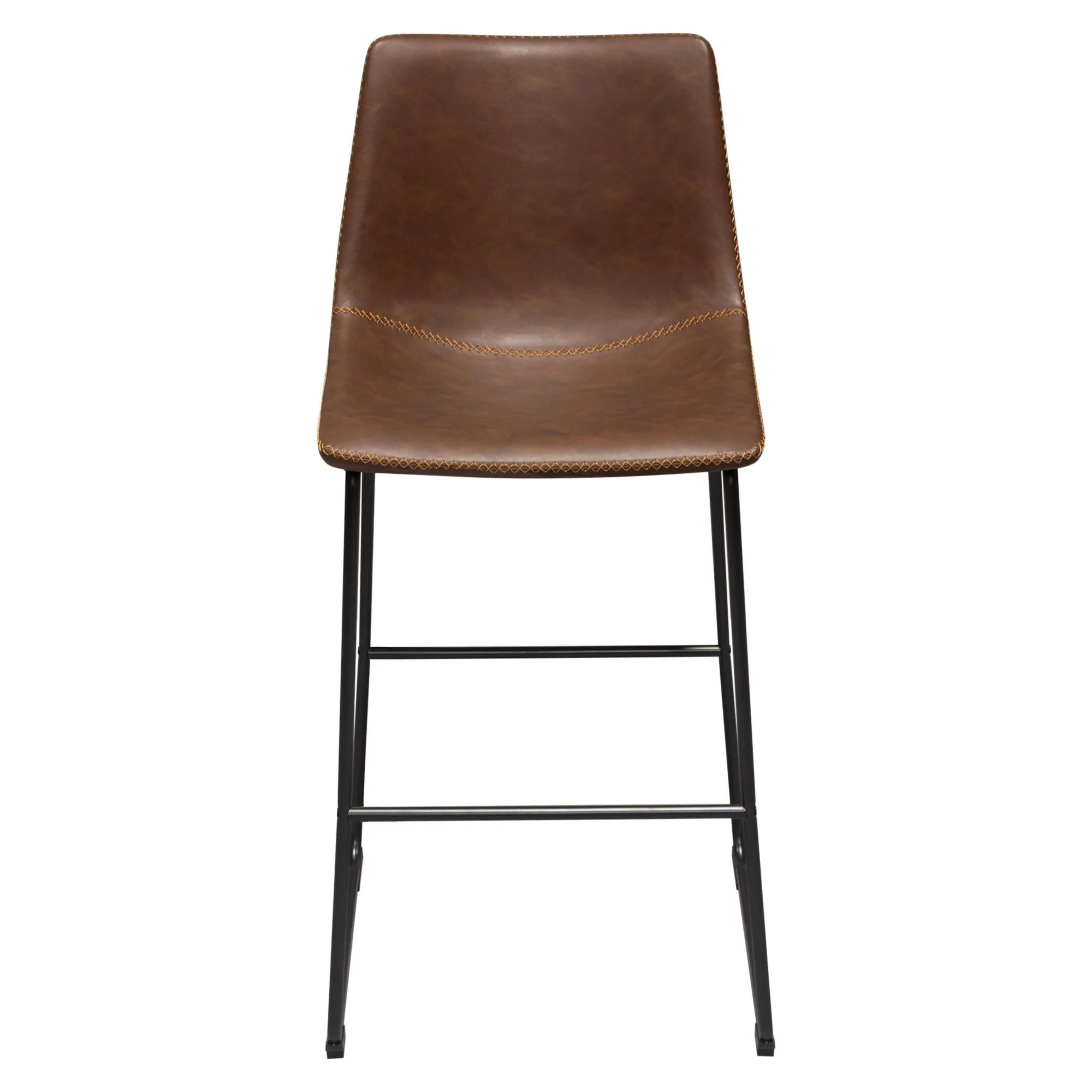 Theo Set of (2) Bar Height Chairs in Chocolate Leatherette w/ Black Metal Base by Diamond Sofa - Image 3