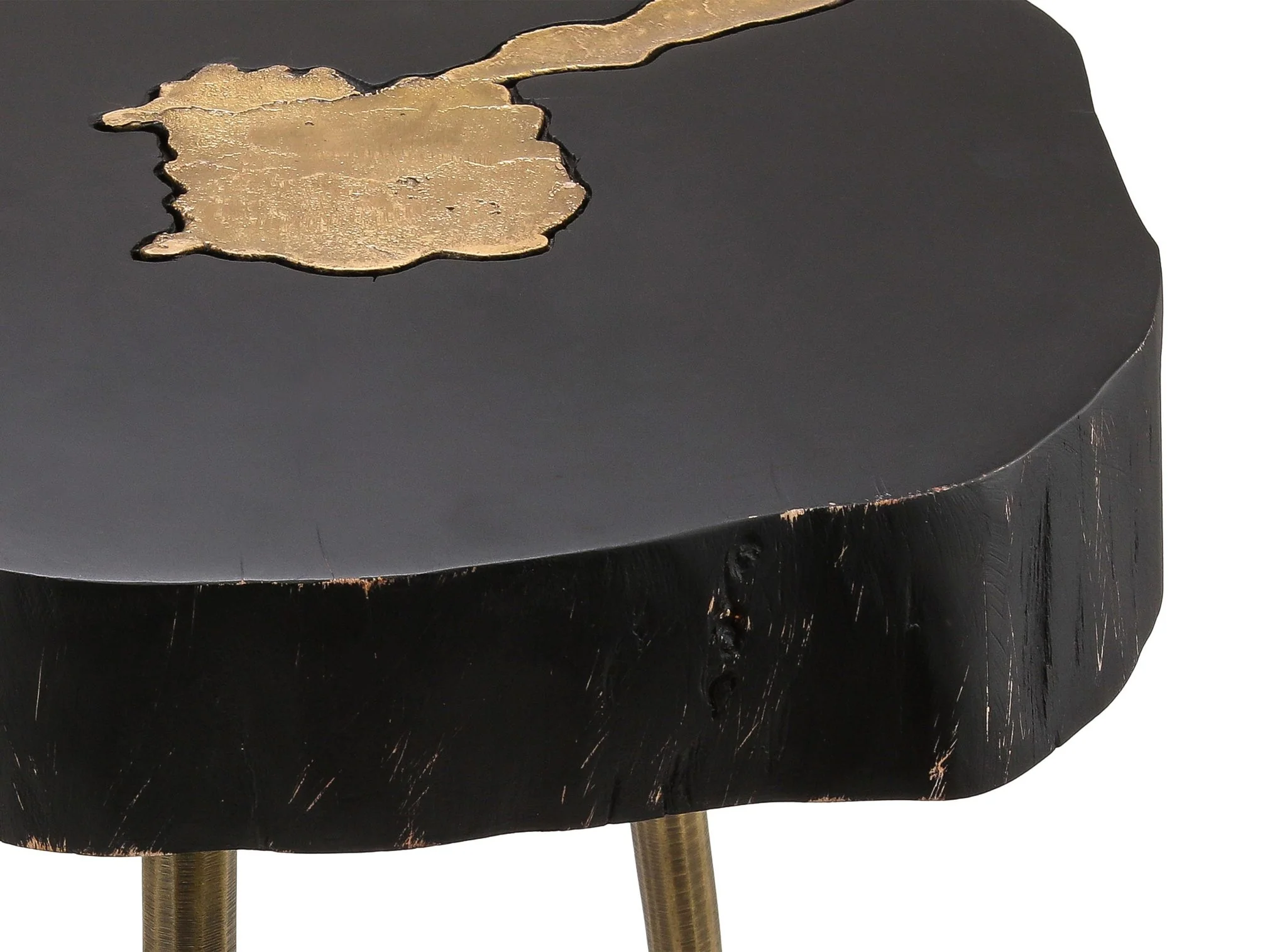 Timber Black and Brass Side Table - Image 4