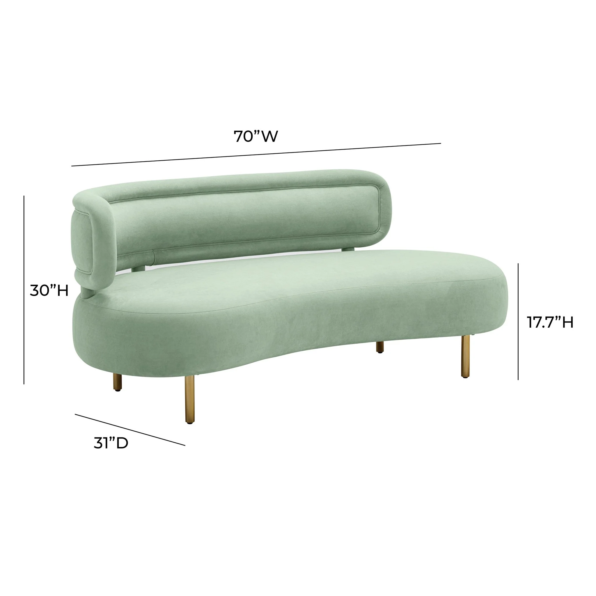 Tischa Mint Green Velvet Sofa - Image 8