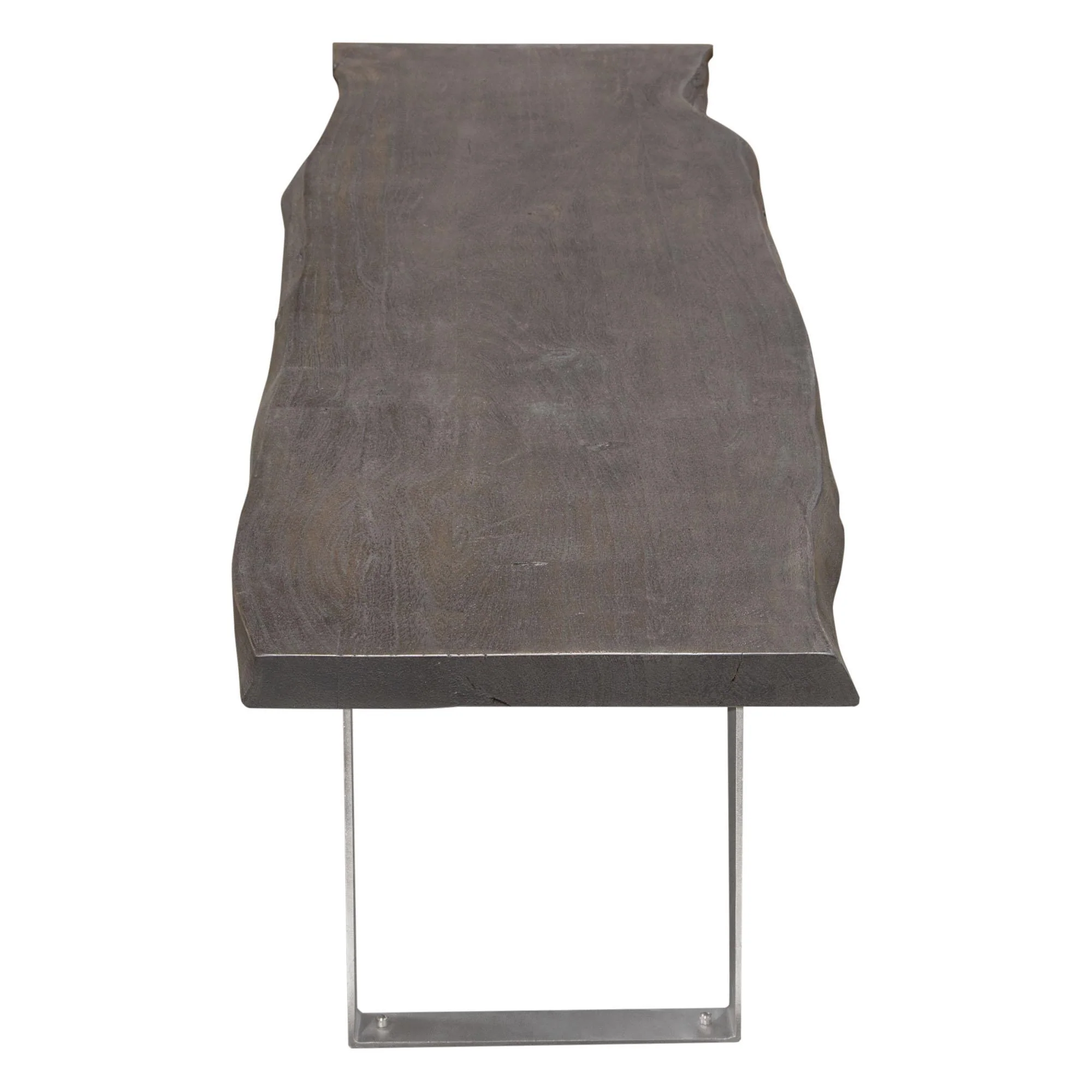 Titan Solid Acacia Wood Accent Bench in Espresso Finish w/ Silver Metal Inlay & Base by Diamond Sofa - Image 5