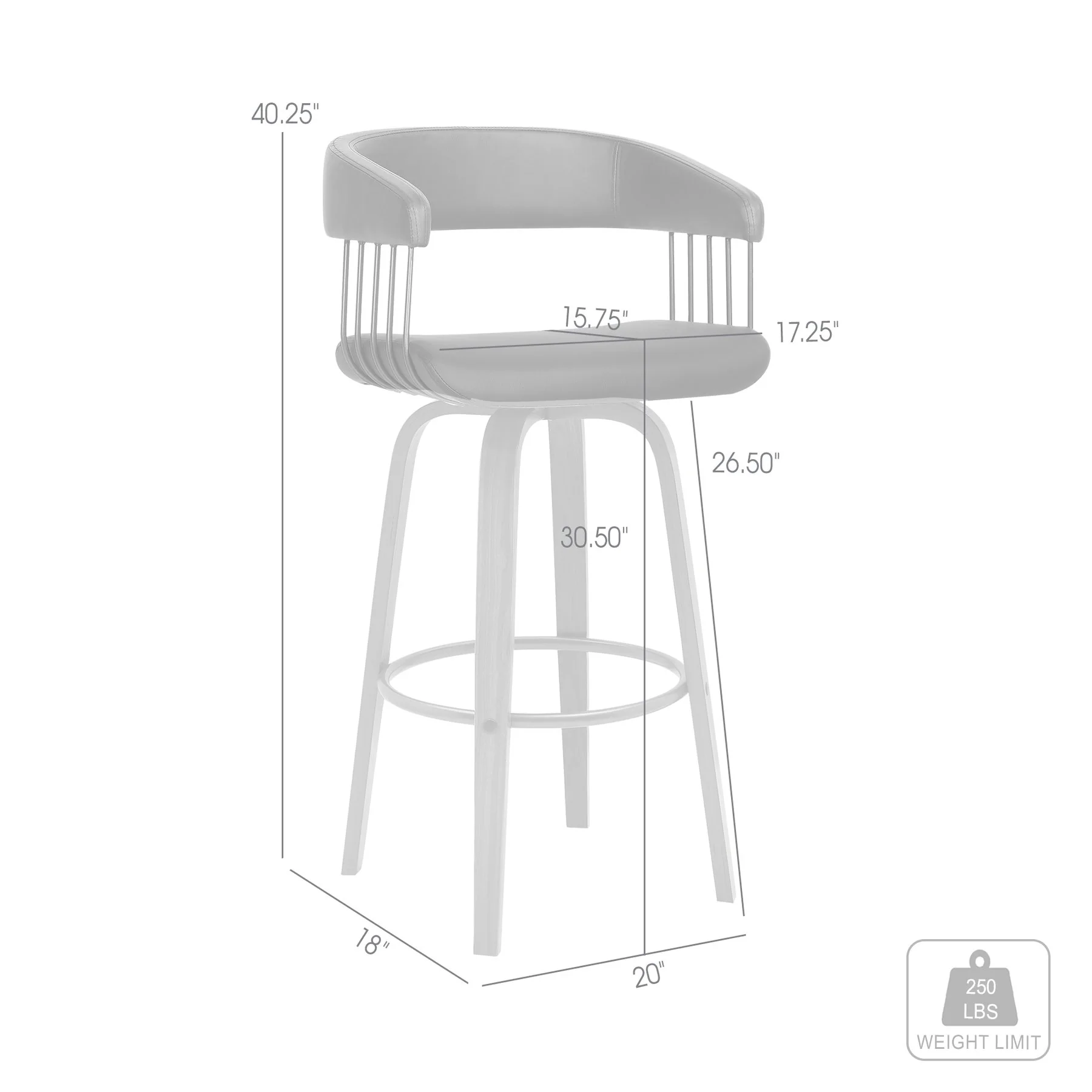 Topanga 30.5" Swivel Walnut Wood Bar Stool in Cream Faux Leather with Golden Bronze Metal - Image 8