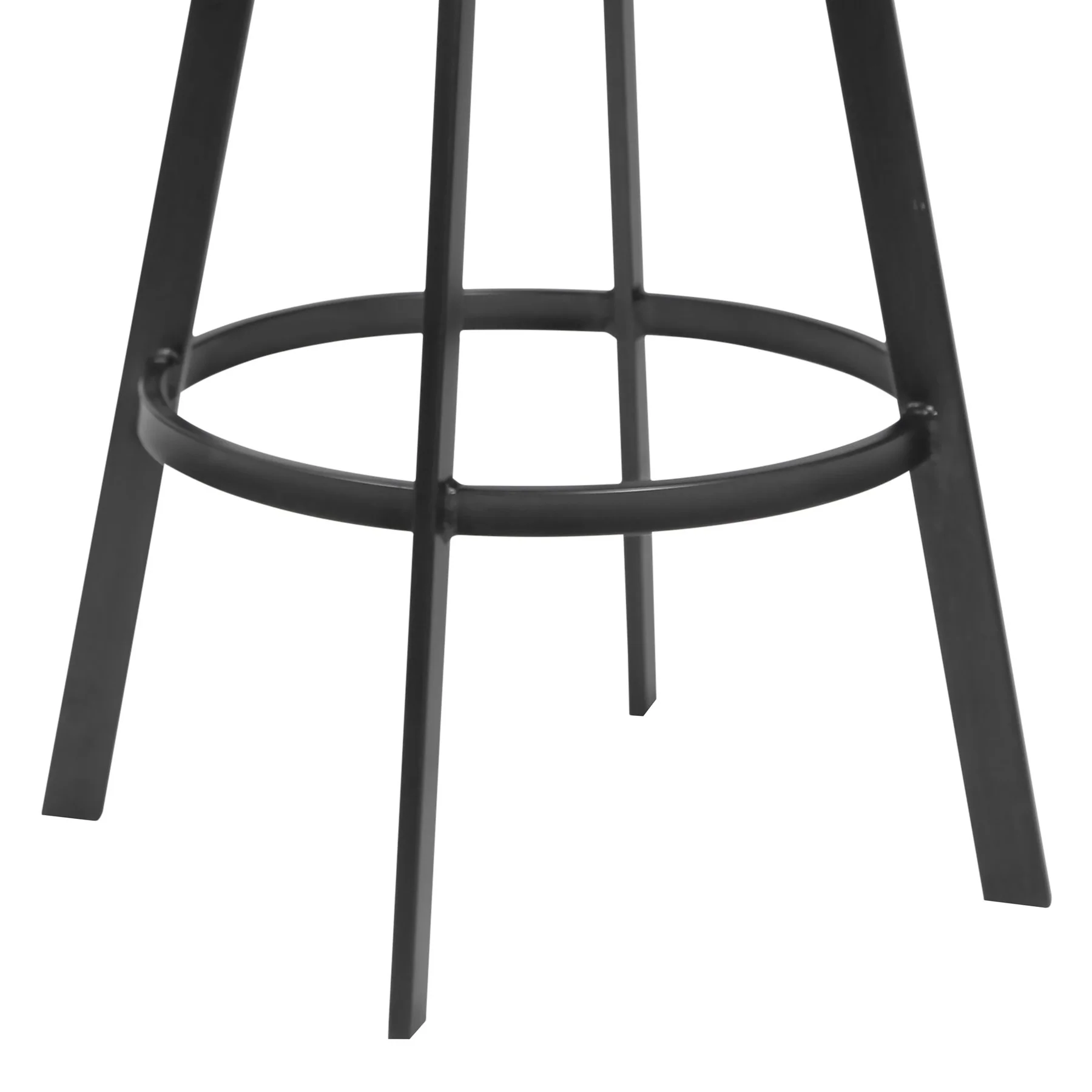 Topeka 26" Counter Height Barstool in Mineral Finish and Gray Walnut Wood Seat - Image 3