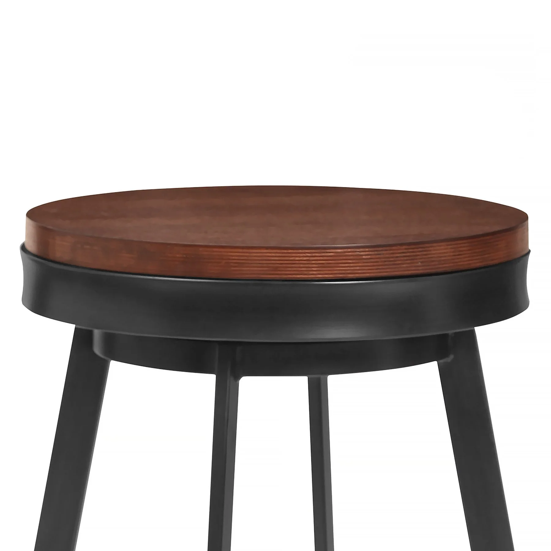 Topeka 26" Counter Height Barstool in Mineral Finish and Walnut Wood Seat - Image 2