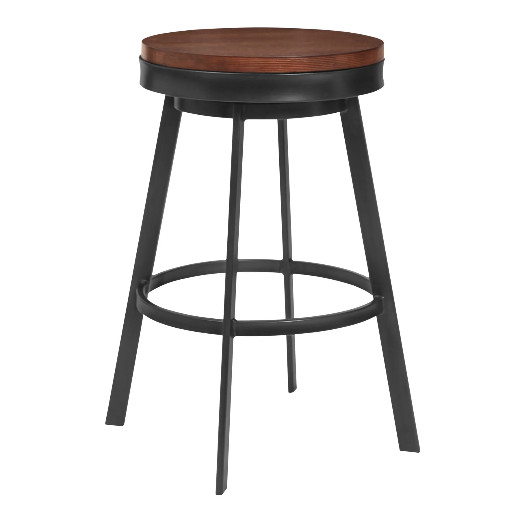 Topeka 30" Bar Height Barstool in Mineral Finish and Walnut Wood Seat