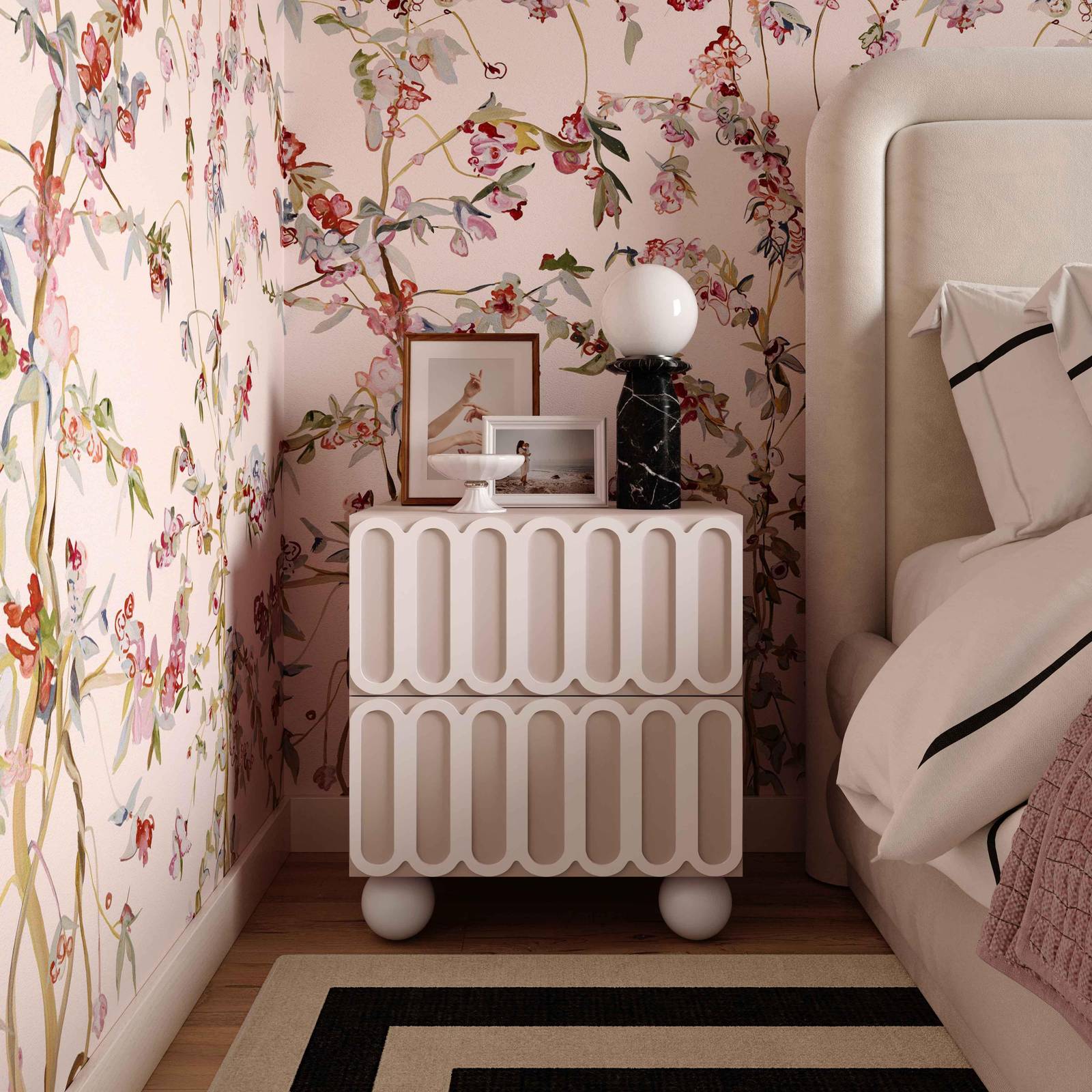 Tori Motif Taupe Nightstand - Image 2