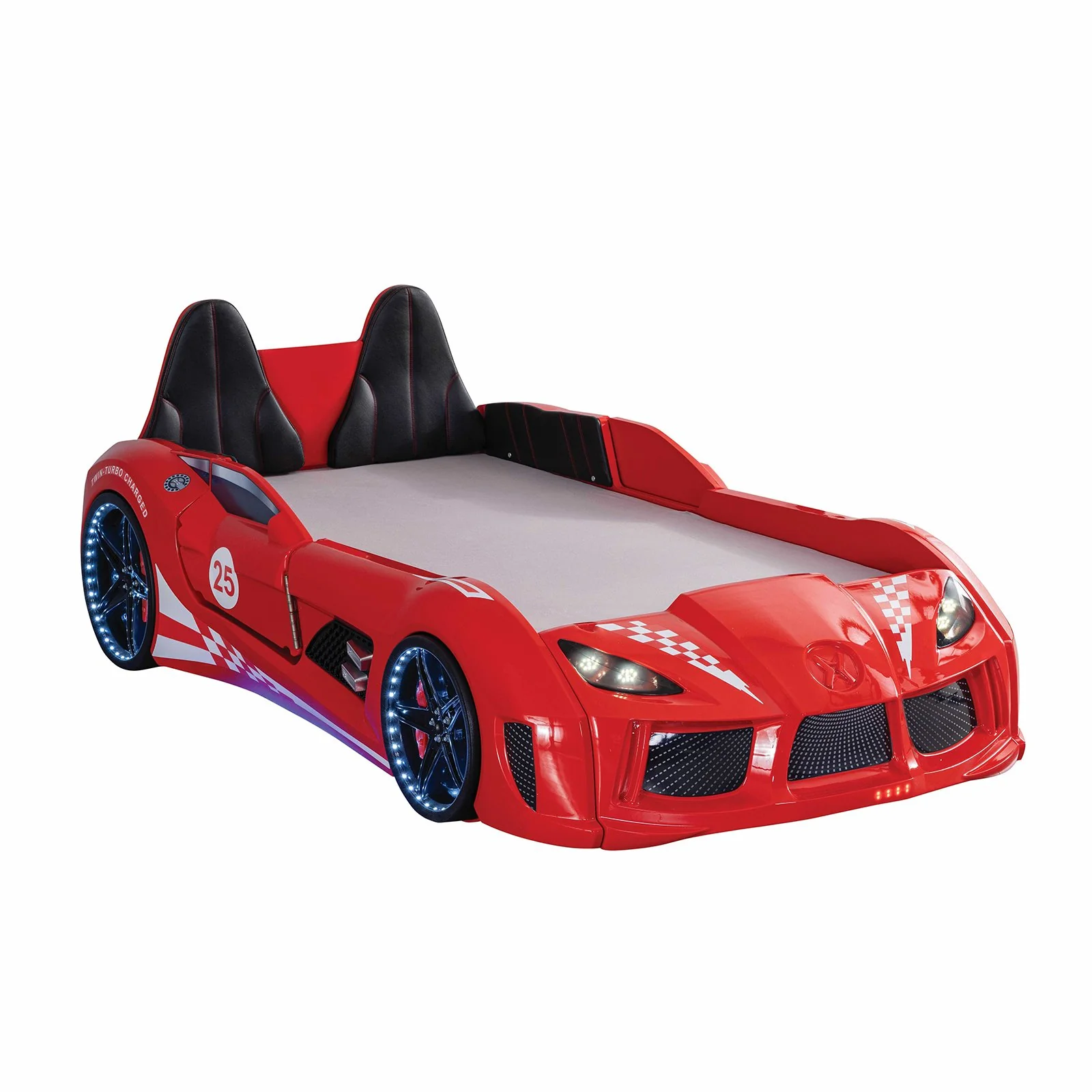 Trackster Twin Car Bed, Red - Image 3