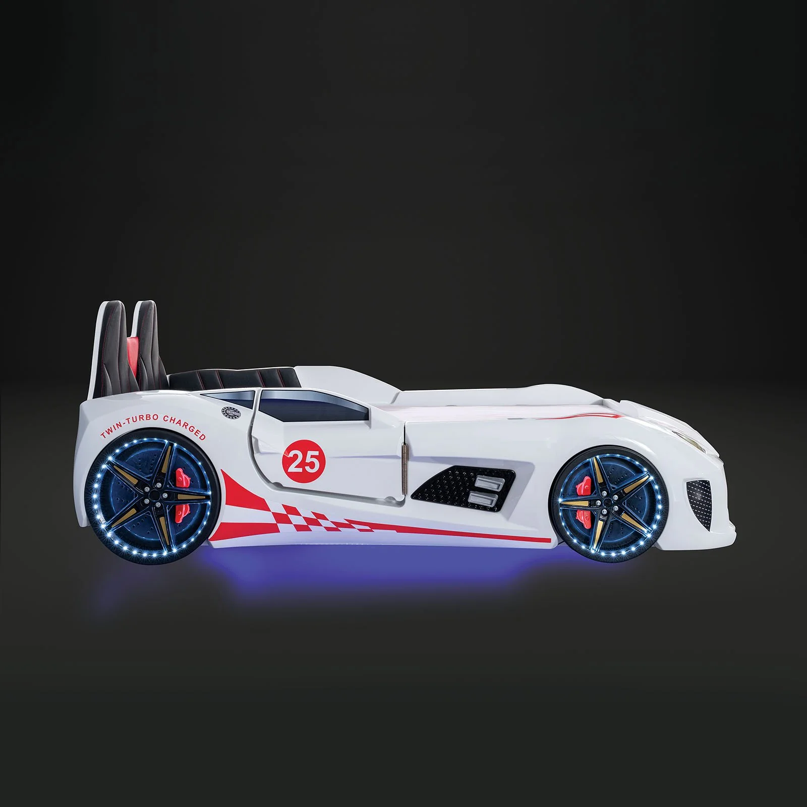 Trackster Twin Car Bed, White - Image 6