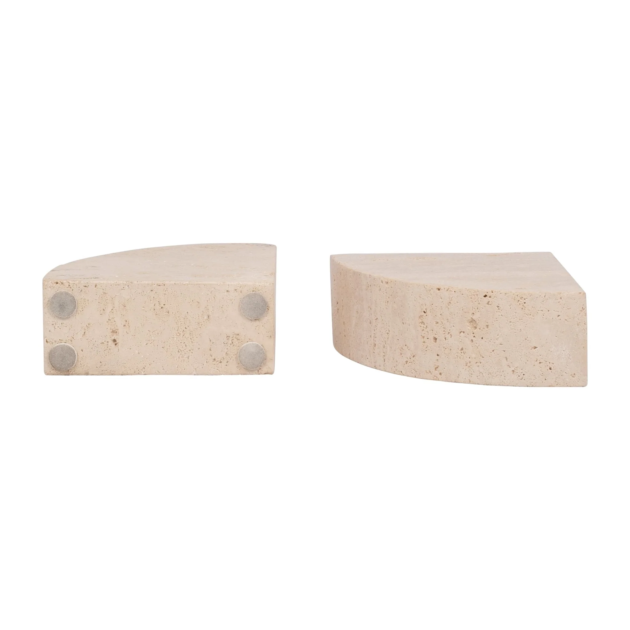 Travertine, S/2 5" Half Dome Bookends, Tan - Image 7