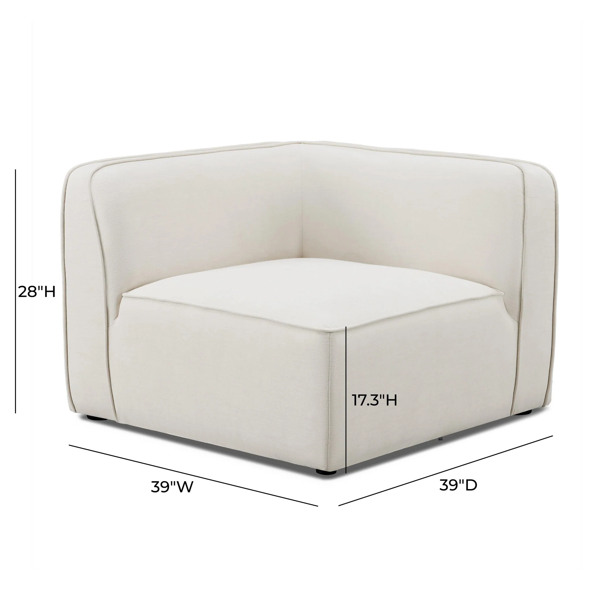 Travie Sand Upcycled Linen Corner Chair - Image 4