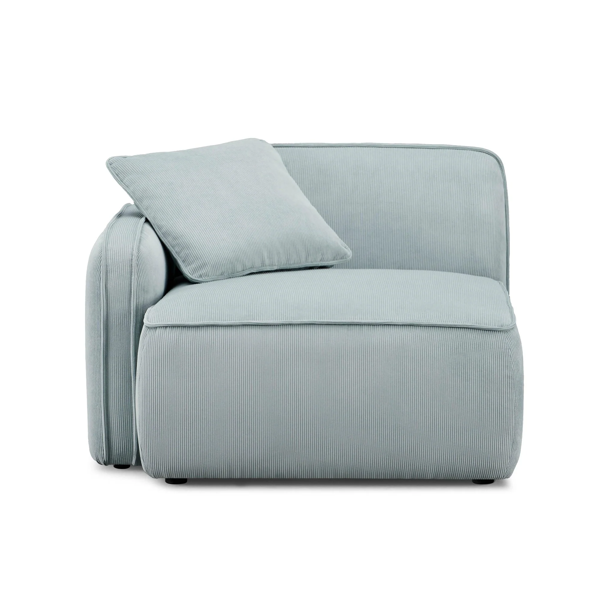 Travie Sea Blue Performance Corduroy Velvet LAF Corner Chair - Image 2