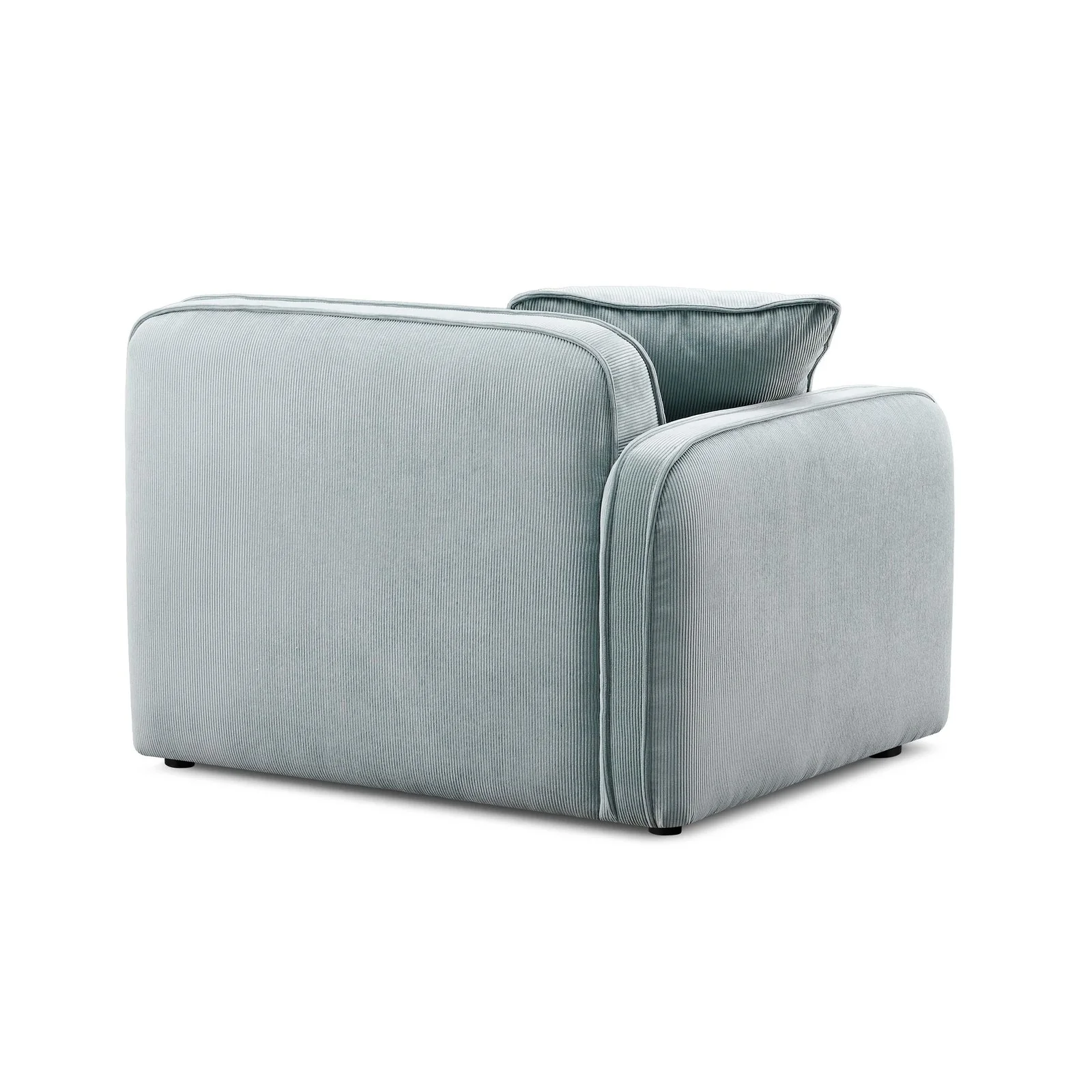Travie Sea Blue Performance Corduroy Velvet LAF Corner Chair - Image 3