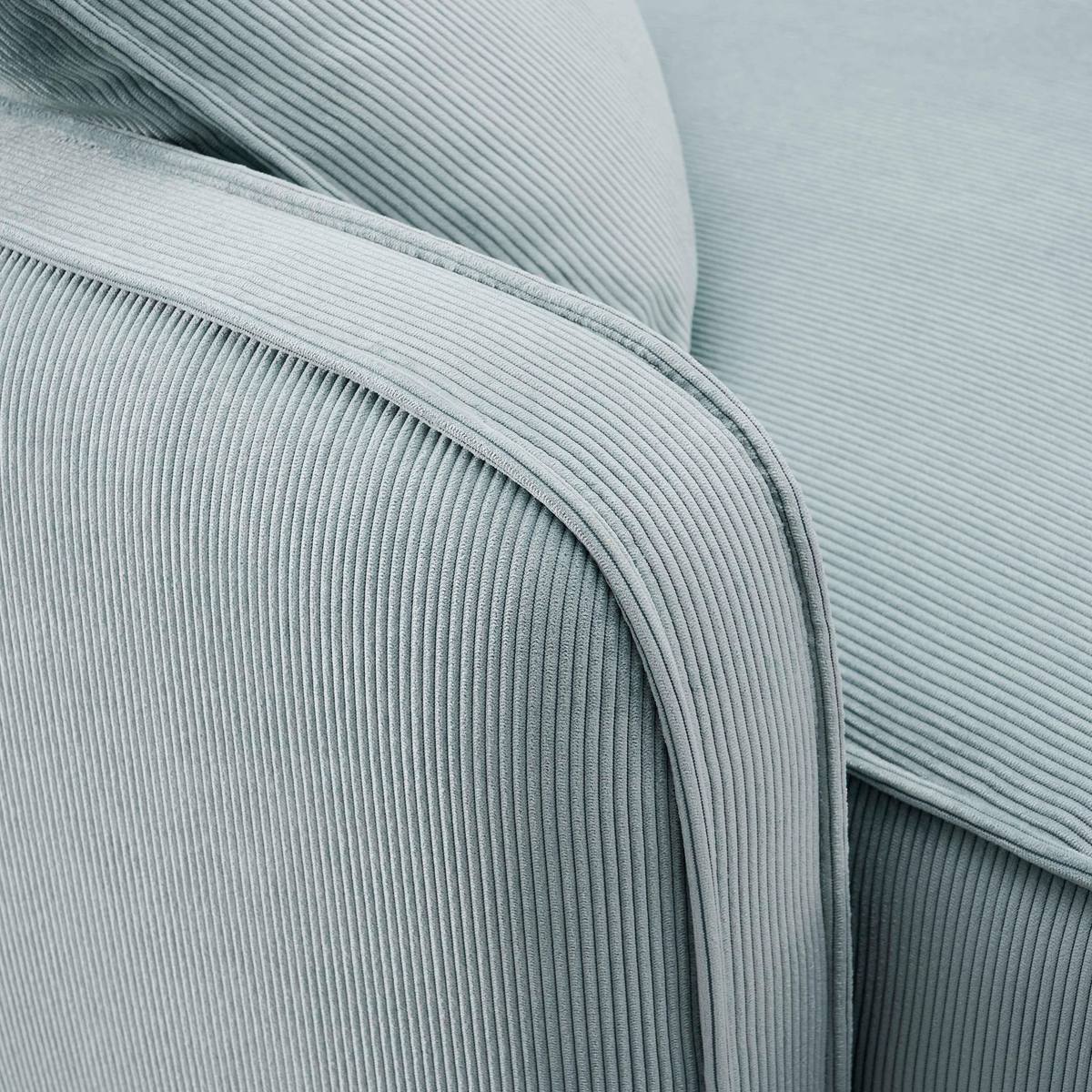 Travie Sea Blue Performance Corduroy Velvet LAF Corner Chair - Image 4