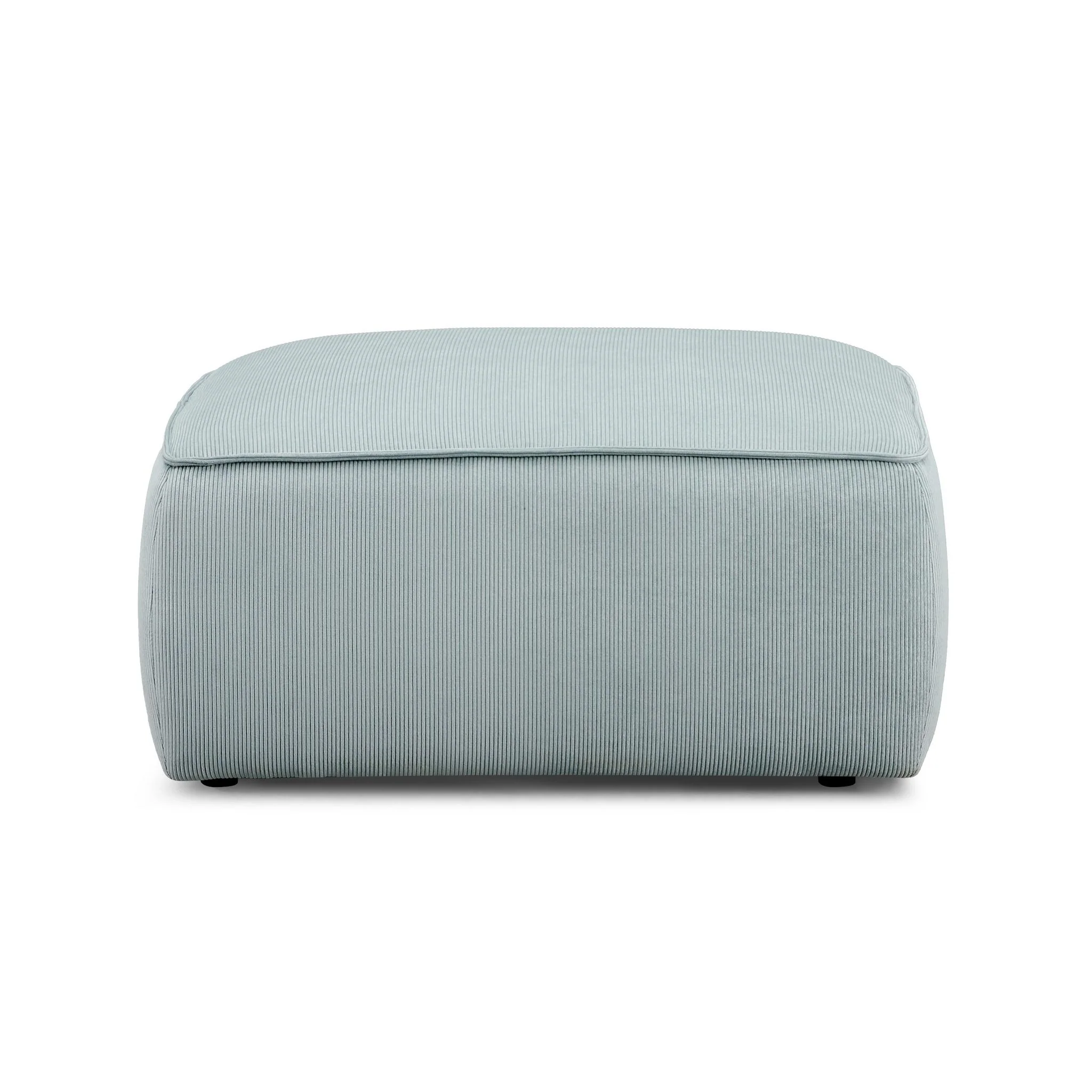 Travie Sea Blue Performance Corduroy Velvet Ottoman - Image 2
