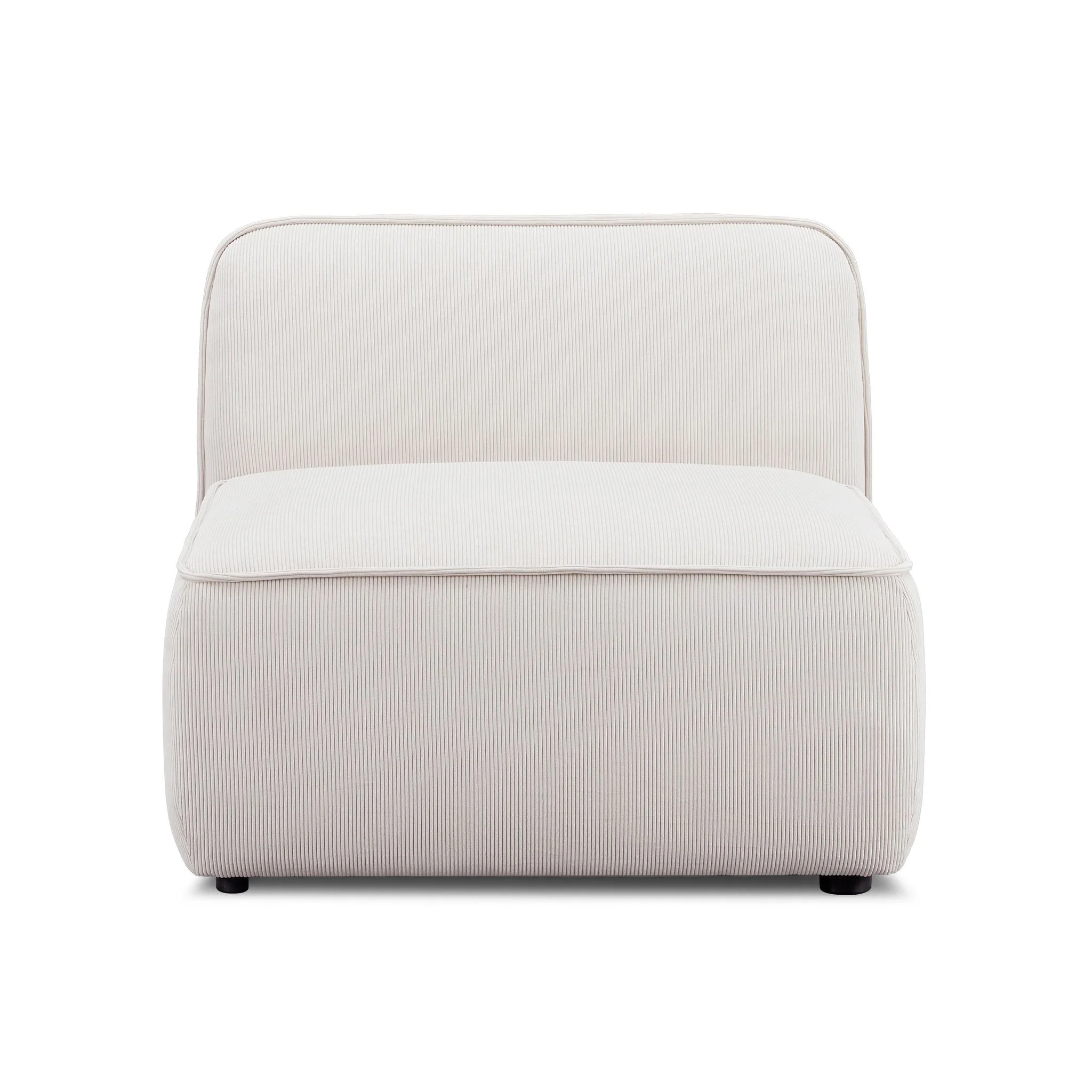 Travie White Sand Performance Corduroy Velvet Armless Chair - Image 2