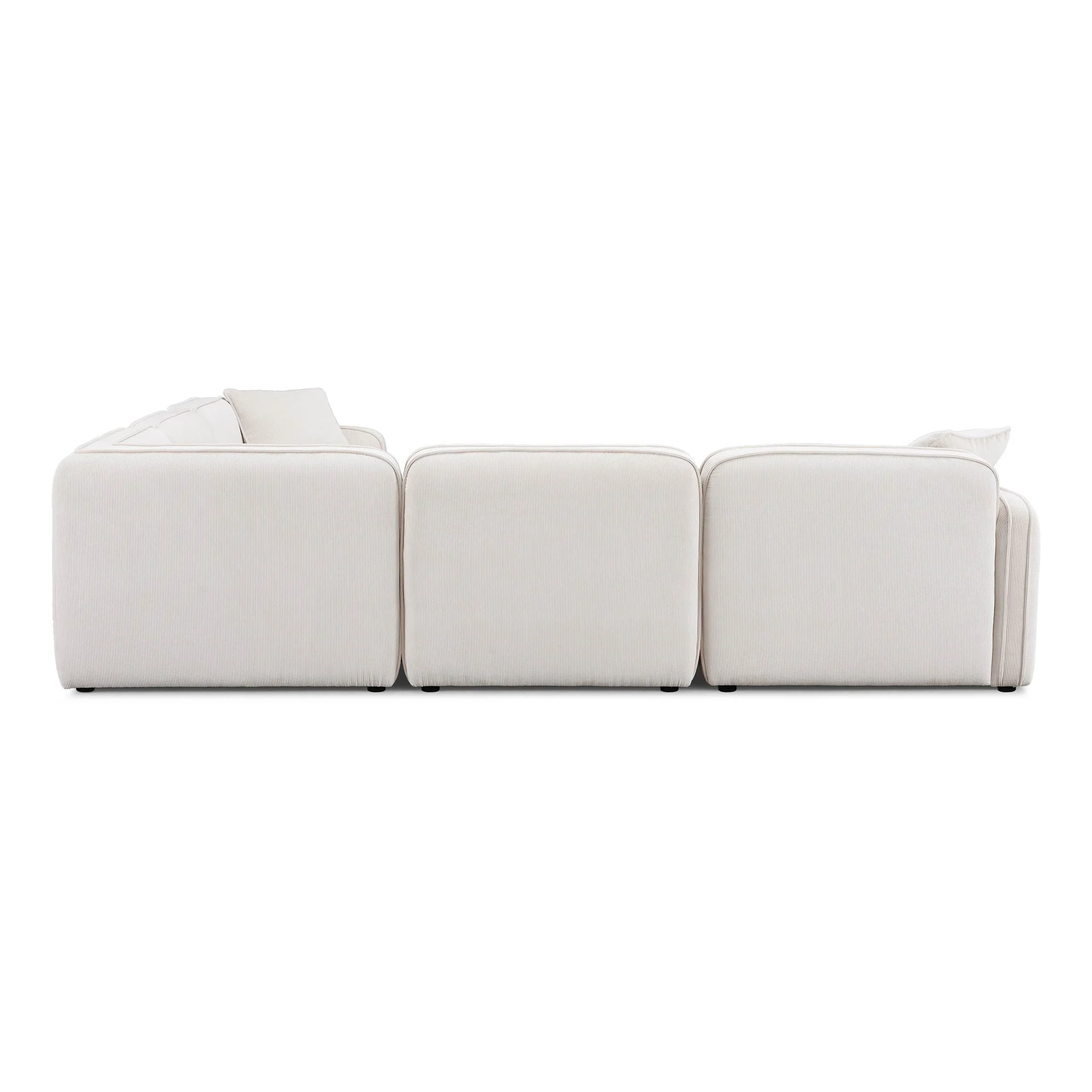 Travie White Sand Performance Corduroy Velvet Modular L-Sectional - Image 4