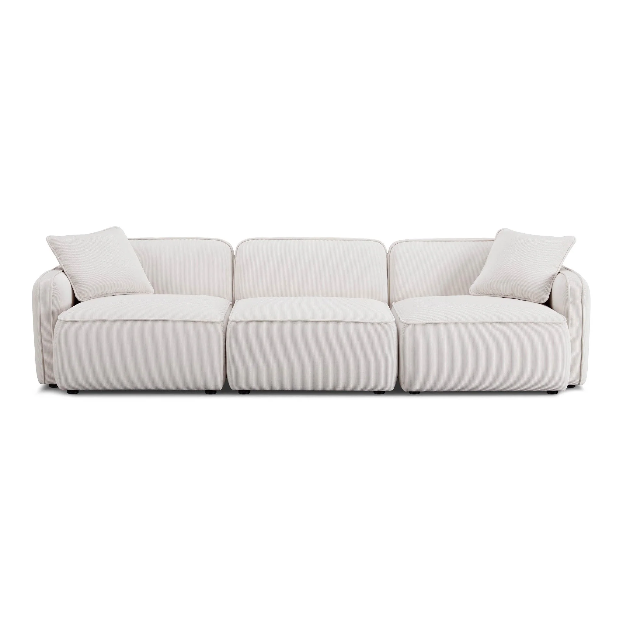 Travie White Sand Performance Corduroy Velvet Modular Sofa - Image 3
