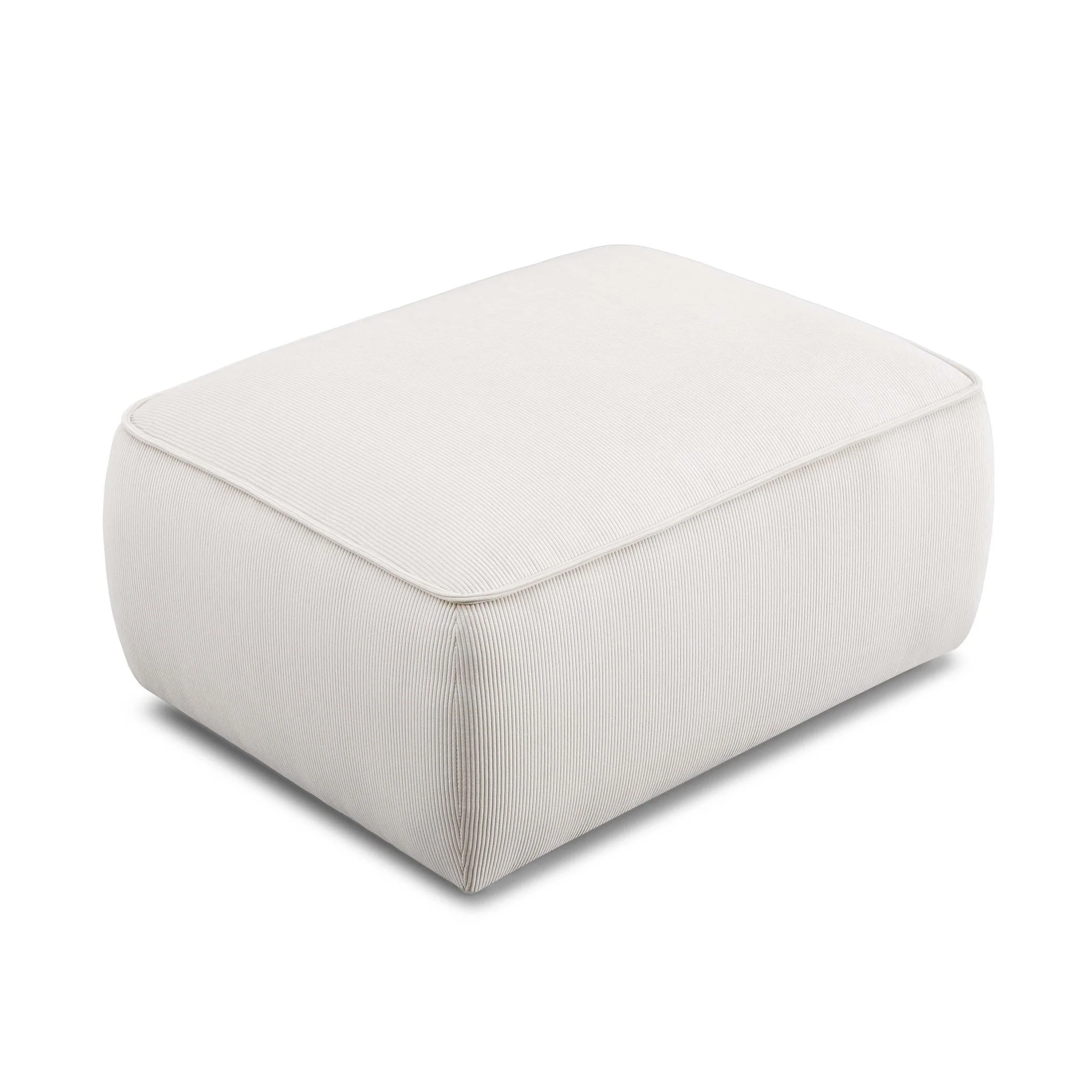 Travie White Sand Performance Corduroy Velvet Ottoman - Image 3