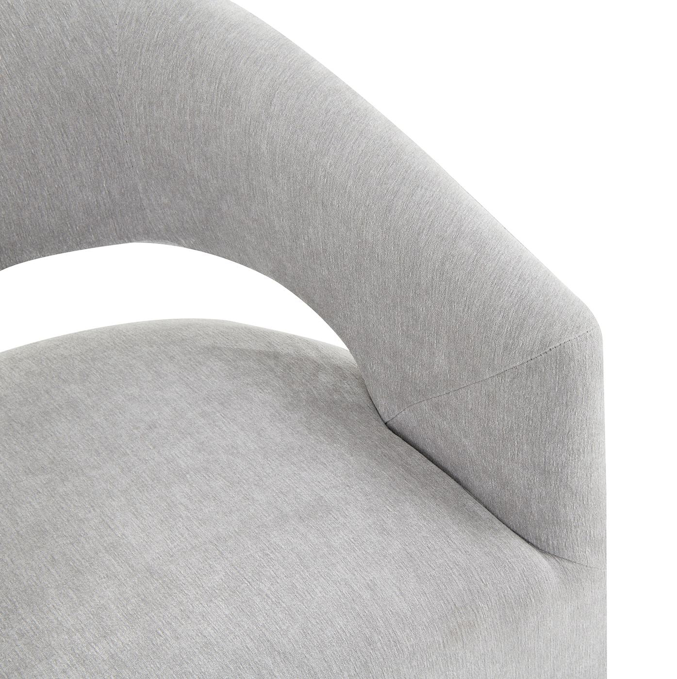 Tresa Dining Arm Chair W/ Casters, Light Gray - Image 6