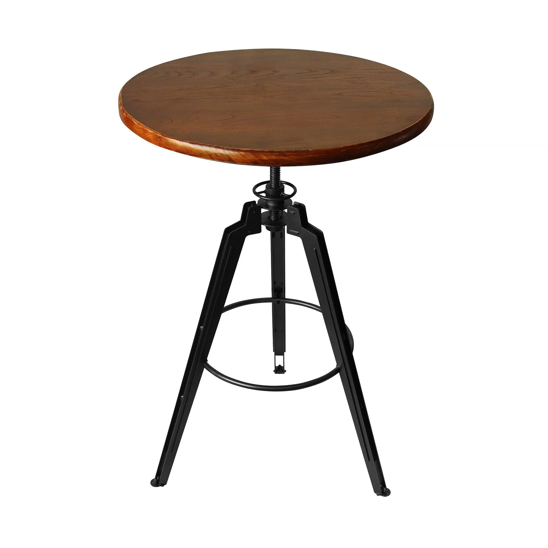 Tribeca Pub Table in Industrial Gray Finish with Ash Wood Tabletop - Image 3