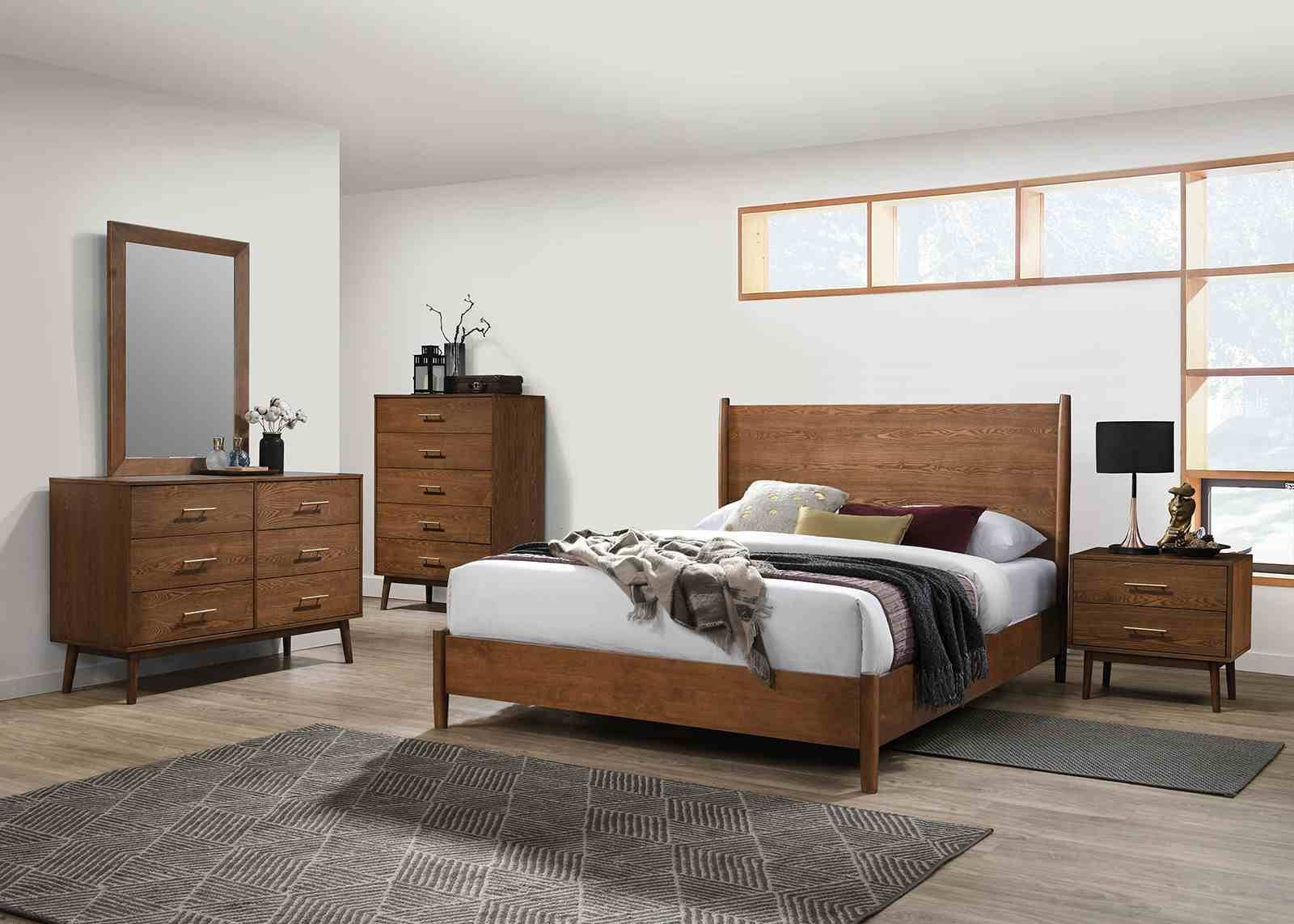 Tromso Queen Bed, Walnut