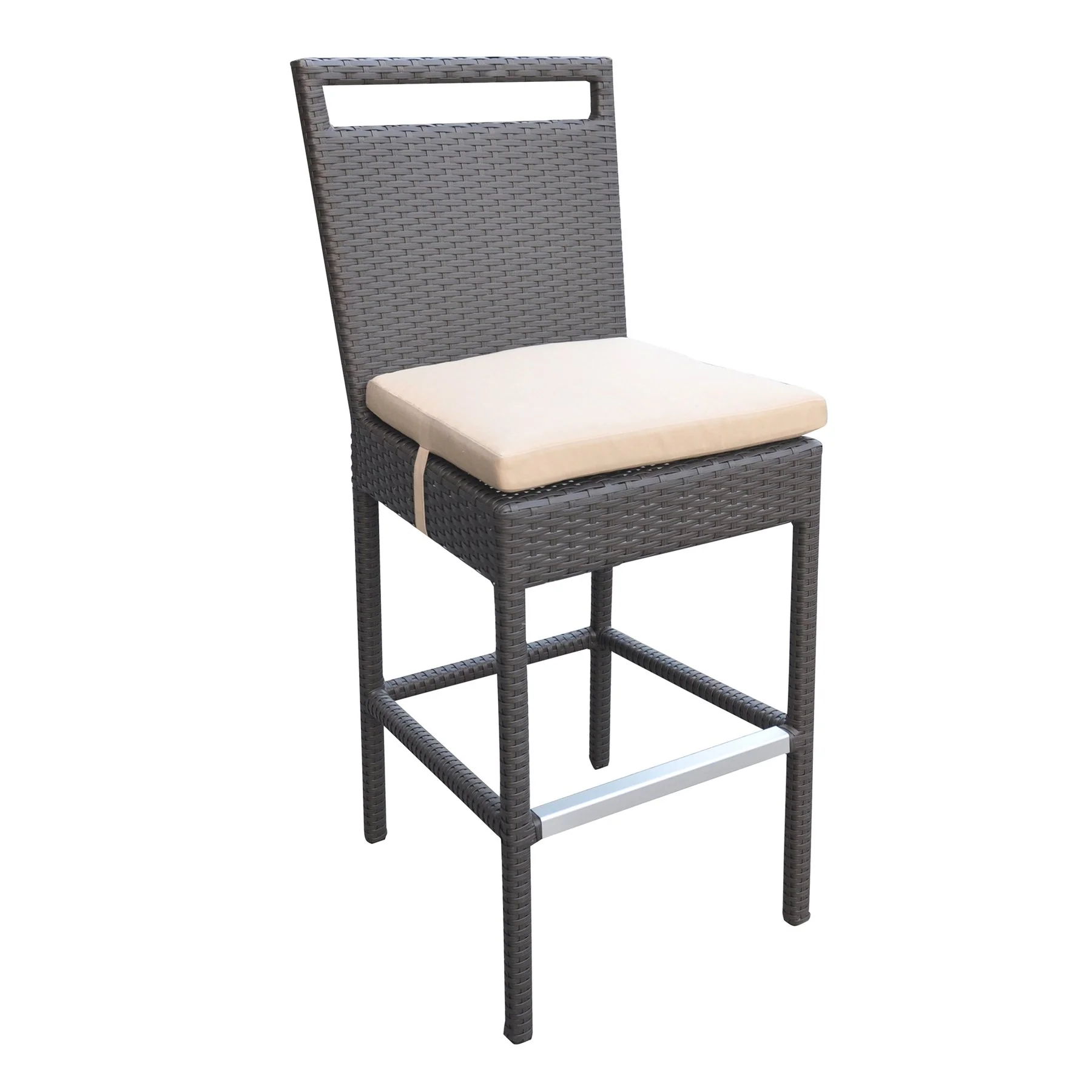 Tropez Outdoor Patio Wicker Bar Set (Table with 4 barstools) - Image 2