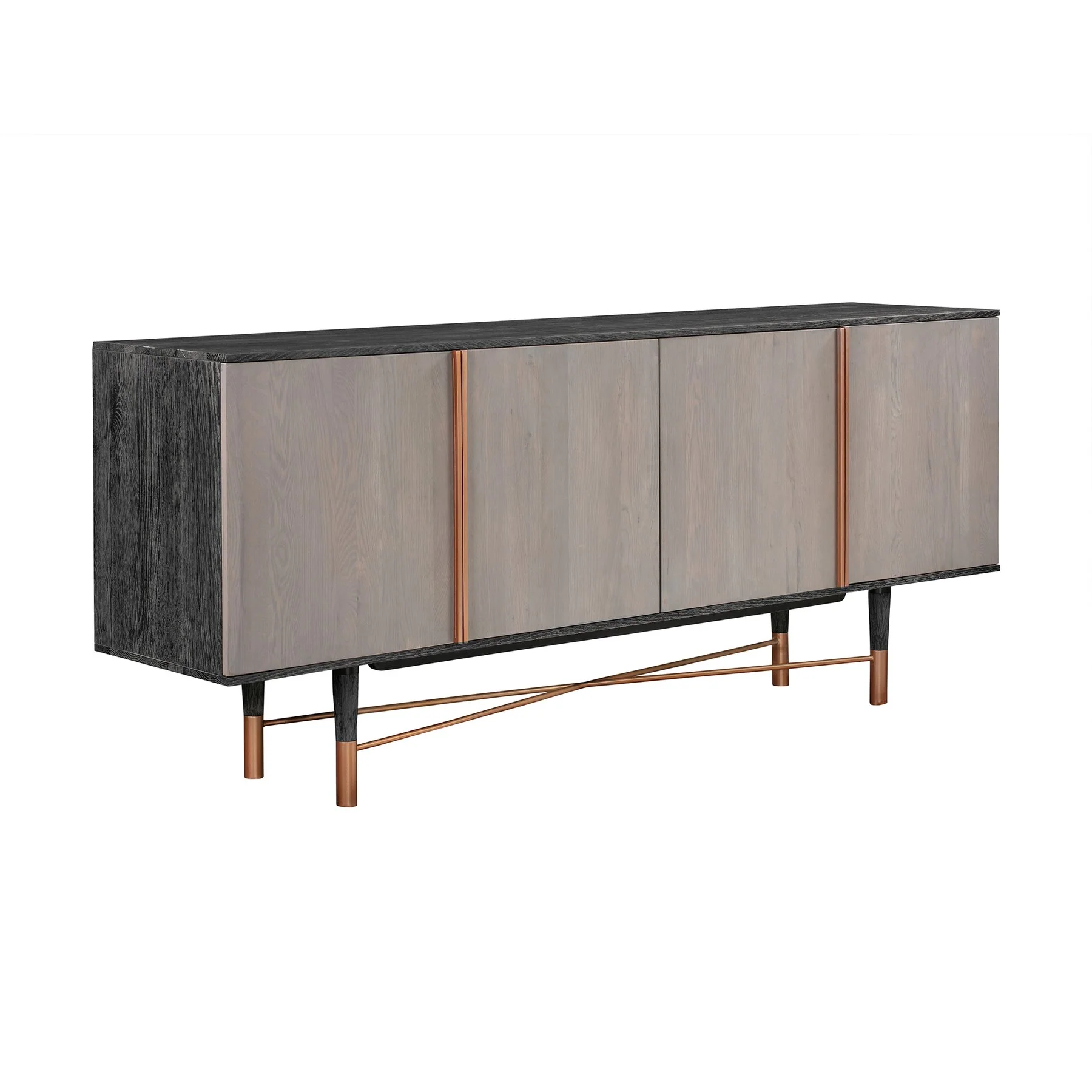 Turin Rustic 2 piece set with Dining Table and Sideboard in Black Brushed - Image 4
