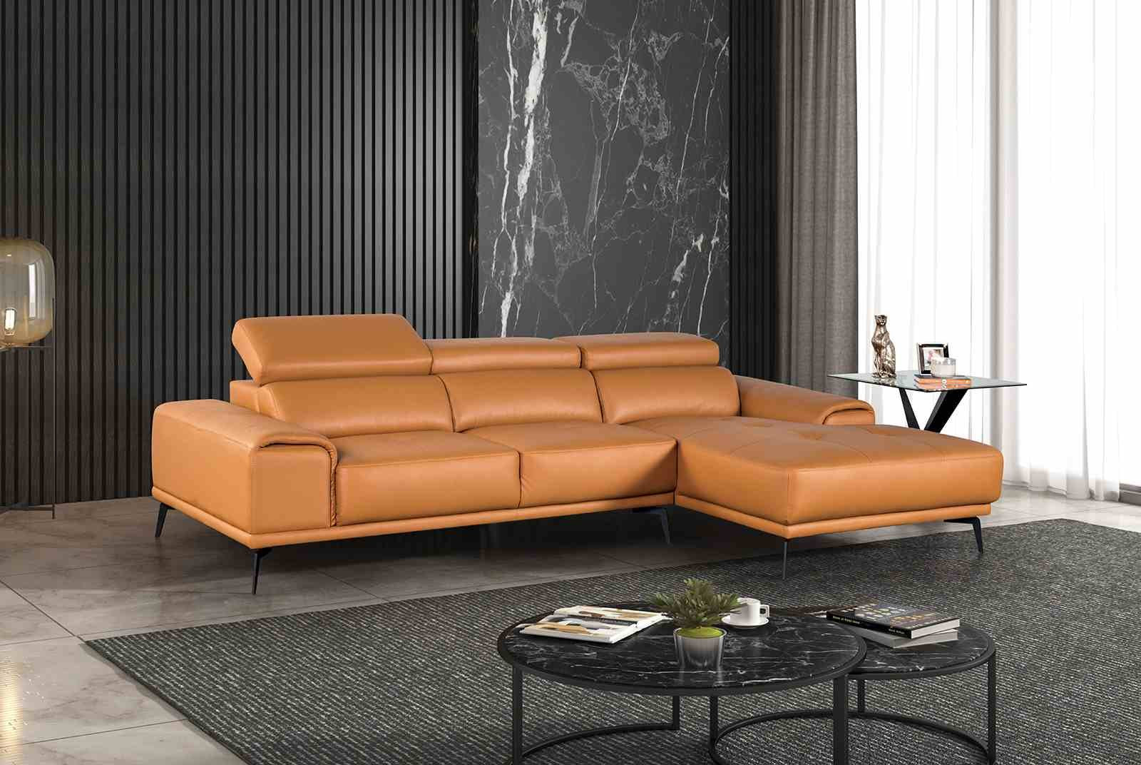 Vadso Sectional, Right Chaise, Tangerine