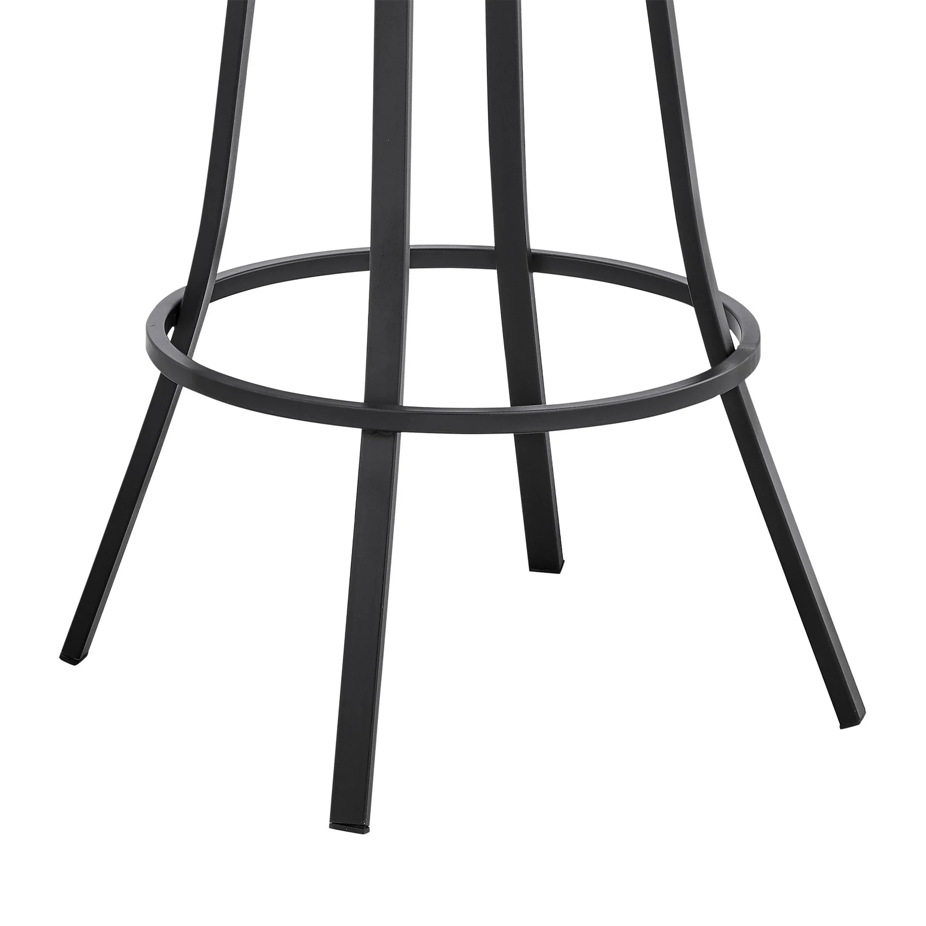 Valerie 26" Swivel Slate Gray Faux Leather and Black Metal Bar Stool - Image 8