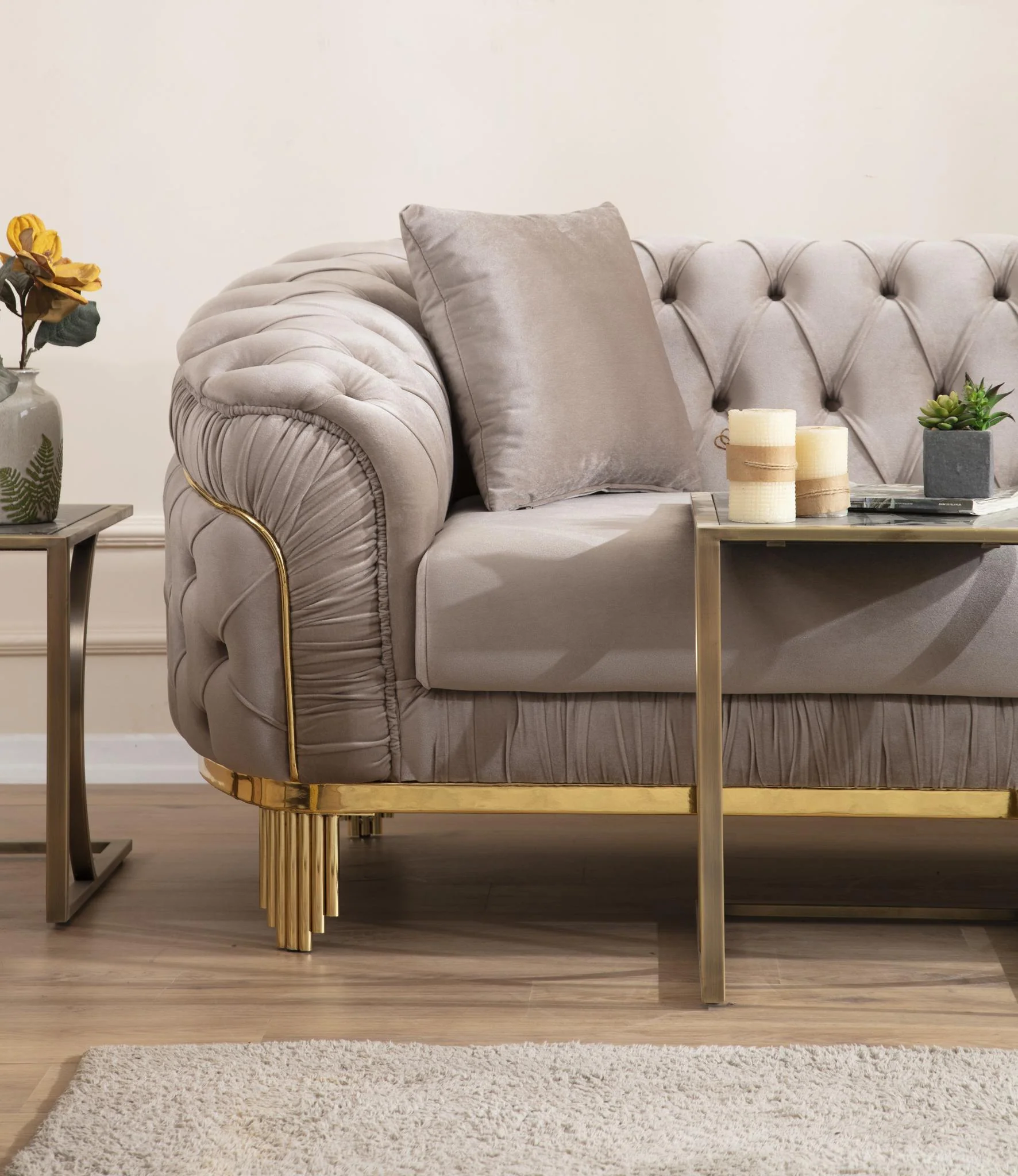 Vanessa 2PC Living Room Set Taupe - Image 11