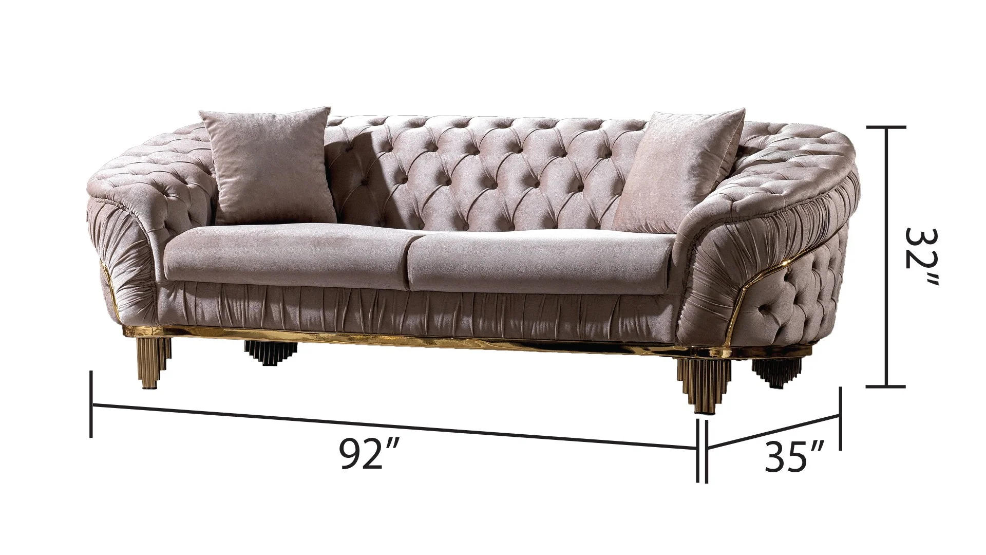Vanessa 2PC Living Room Set Taupe - Image 3