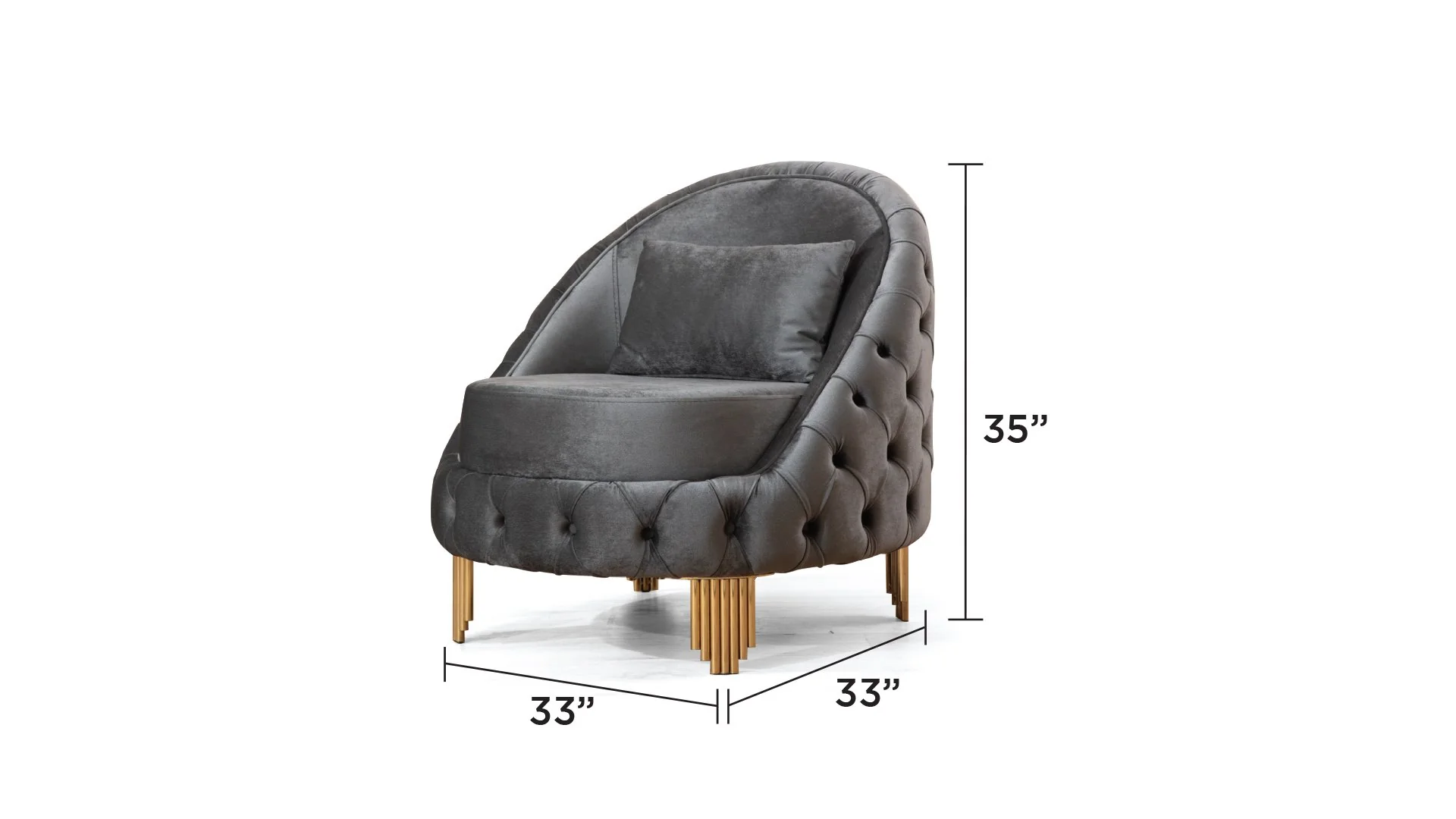Vanessa 3 Pc Living Room set Gray - Image 12