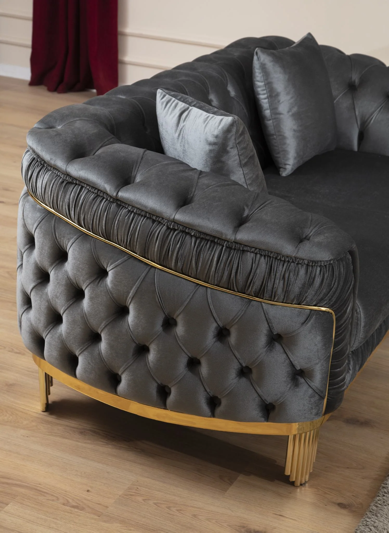 Vanessa 3 Pc Living Room set Gray - Image 6