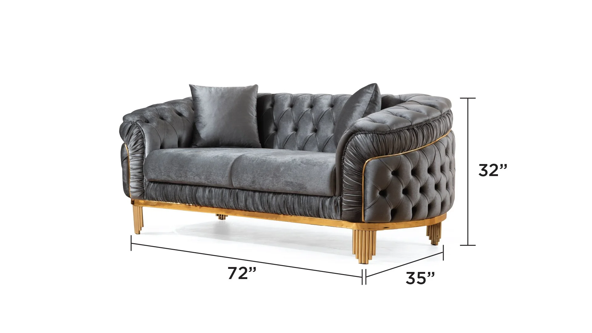 Vanessa Loveseat Gray - Image 4