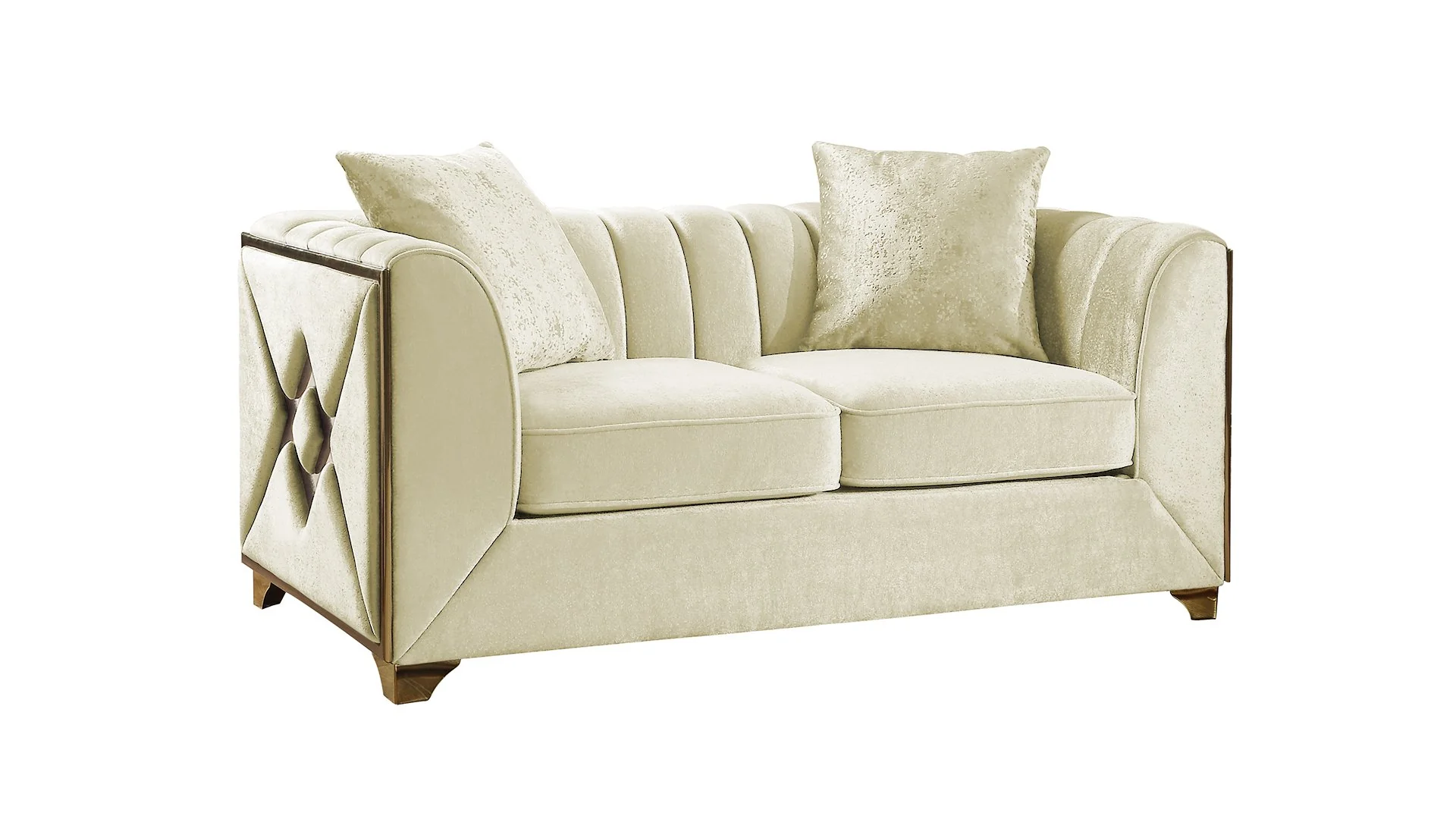Velencia 2PC Living Room Set Cream - Image 5
