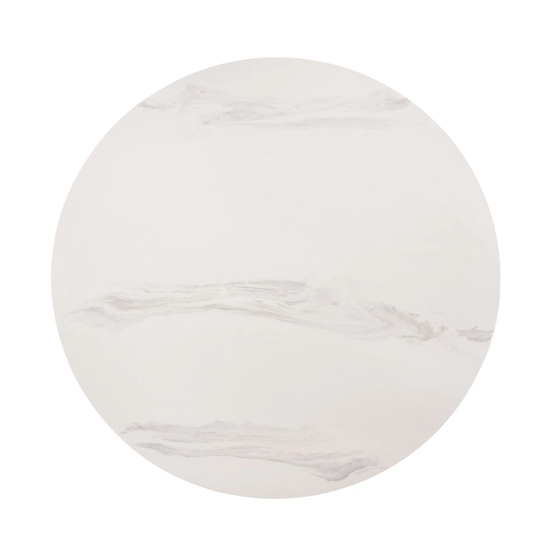 Venus 54" Round Mid-Century Modern White Marble Dining Table with Walnut Wood Legs - Image 3
