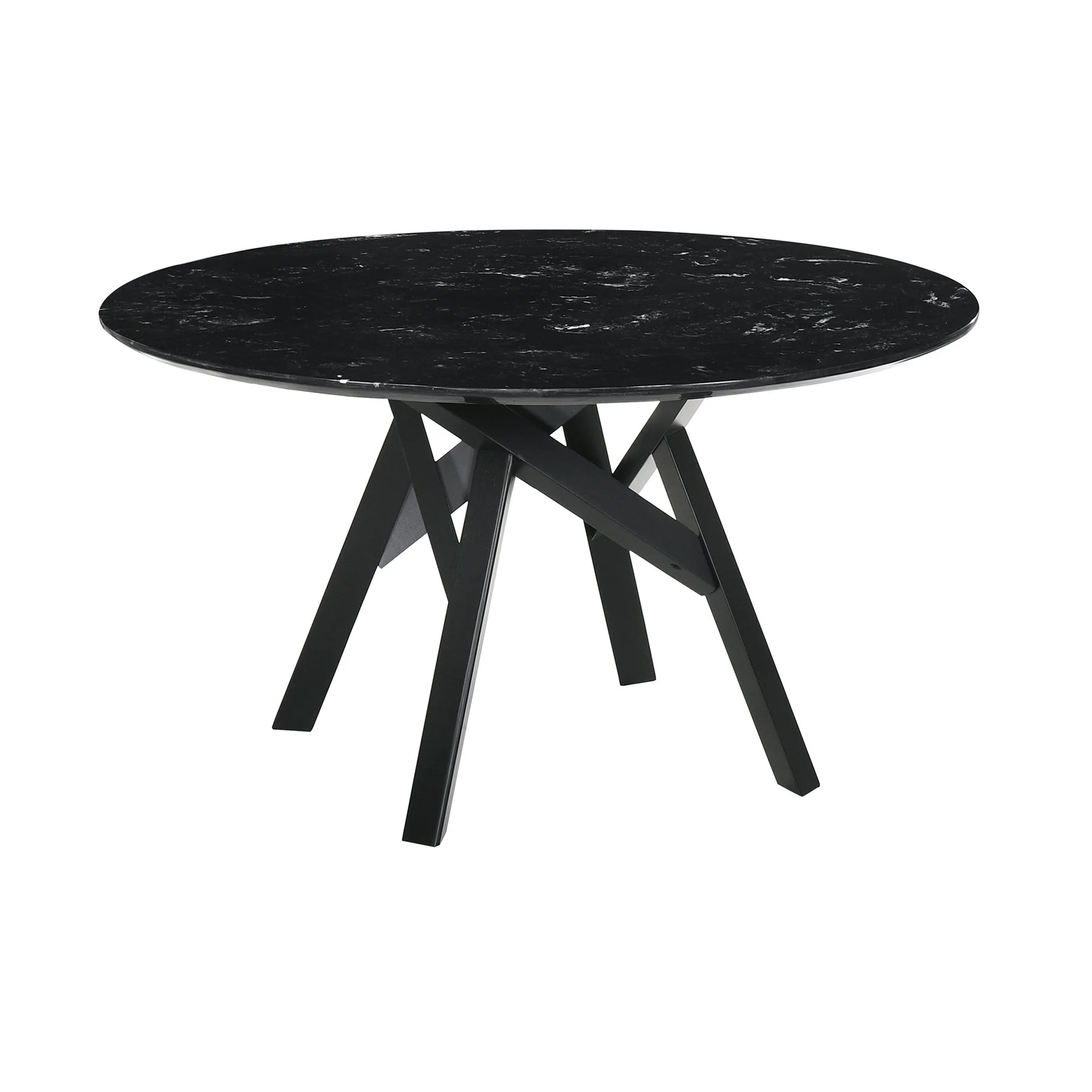 Venus and Jackie 5 Piece Black Marble Round Dining Set - Image 5
