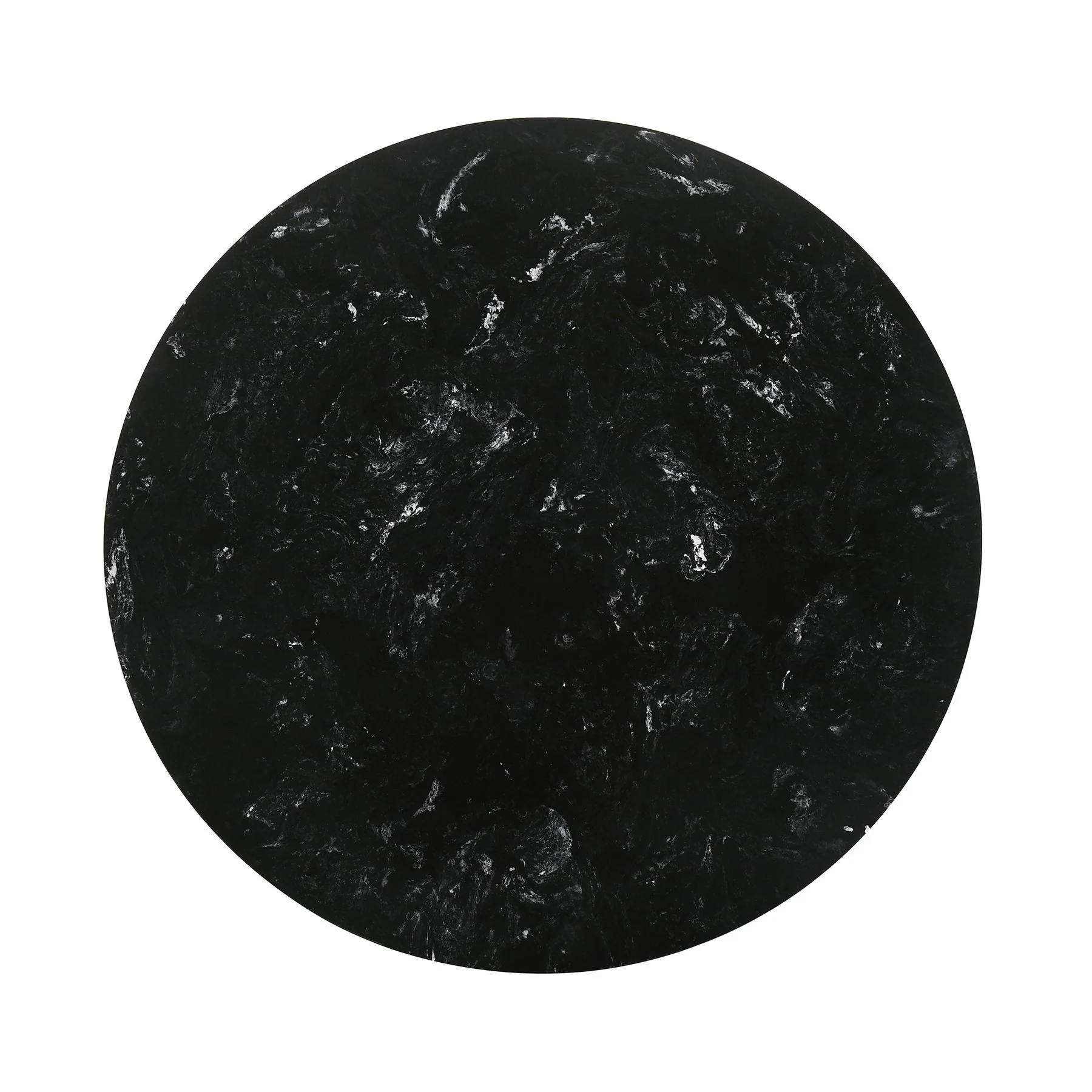 Venus and Lima 5 Piece Black Marble Round Dining Set - Image 6