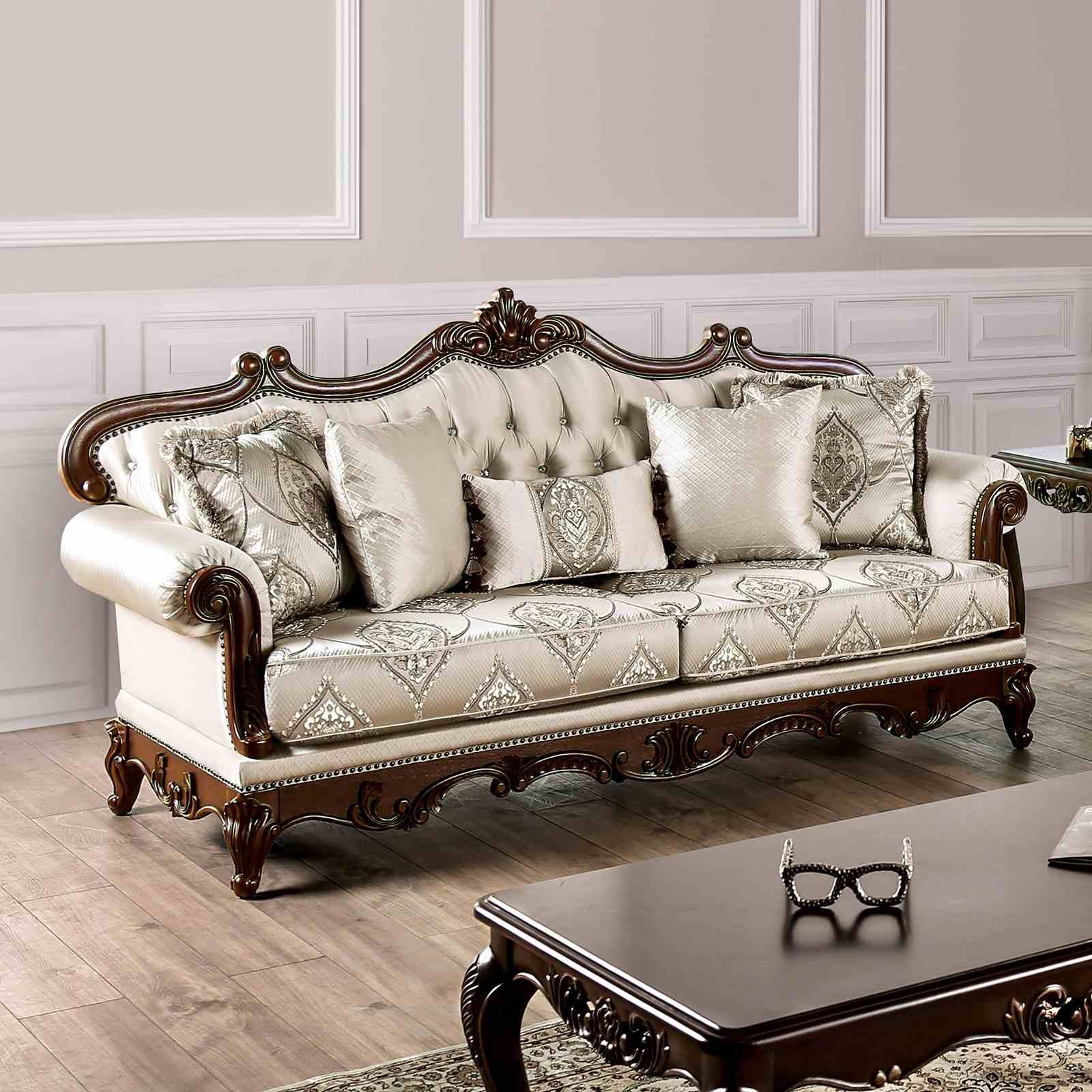 Veracruz Sofa, Dark Cherry/Beige