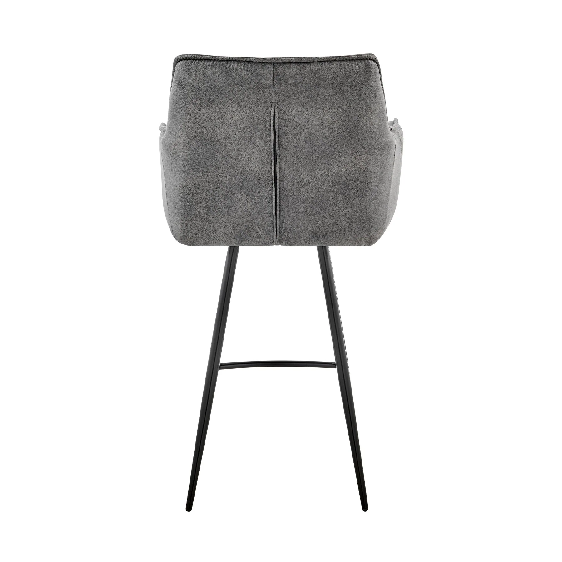 Verona 26" Counter Height Bar Stool in Charcoal Fabric and Black Finish - Image 5
