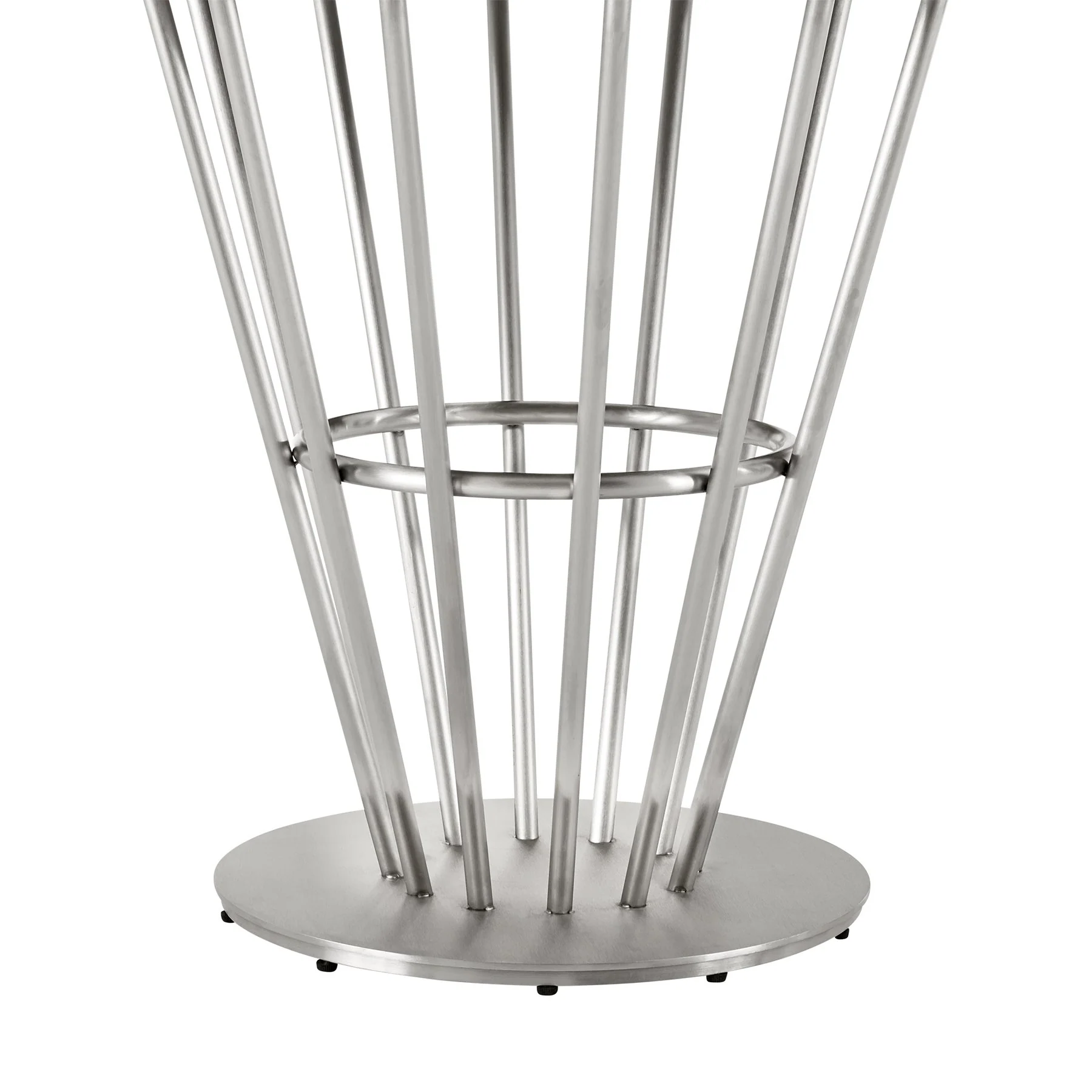 Veronica Shannon 5 Piece Round Glass Dining Table Set with Brushed Stainless Steel and Charcoal Fabric - Image 8