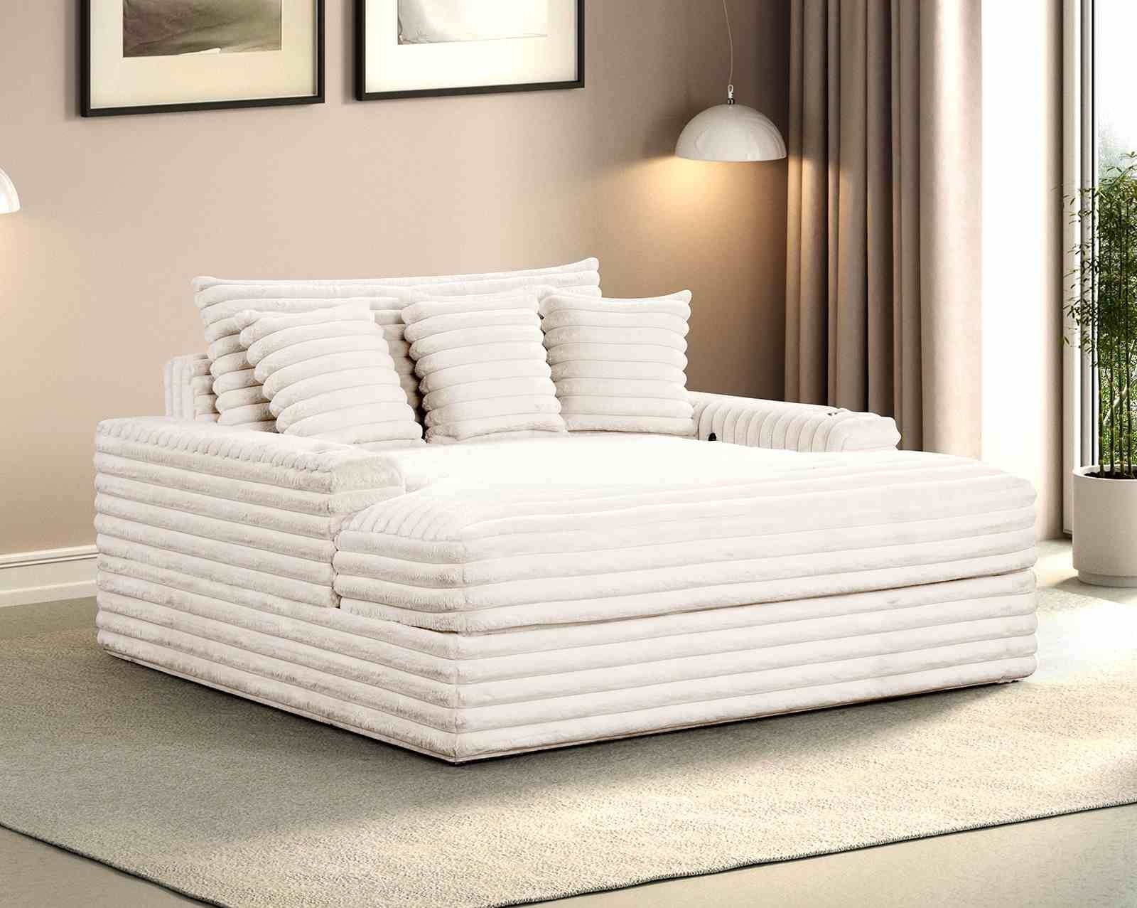 Veyrier 2 Arm Chaise, White