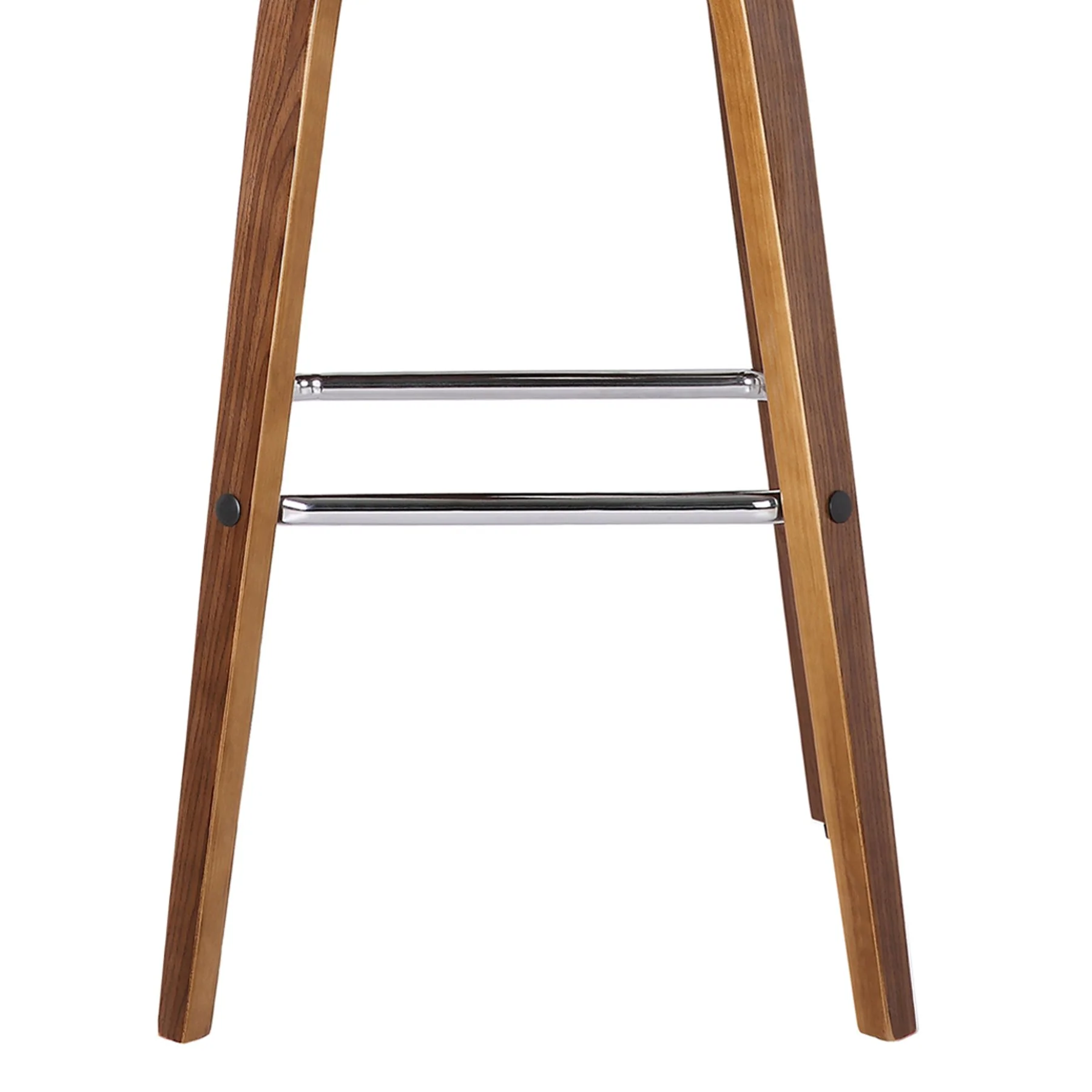 Vienna 30" Swivel Bar Stool in Walnut Wood Finish with Gray Faux Leather - Image 6