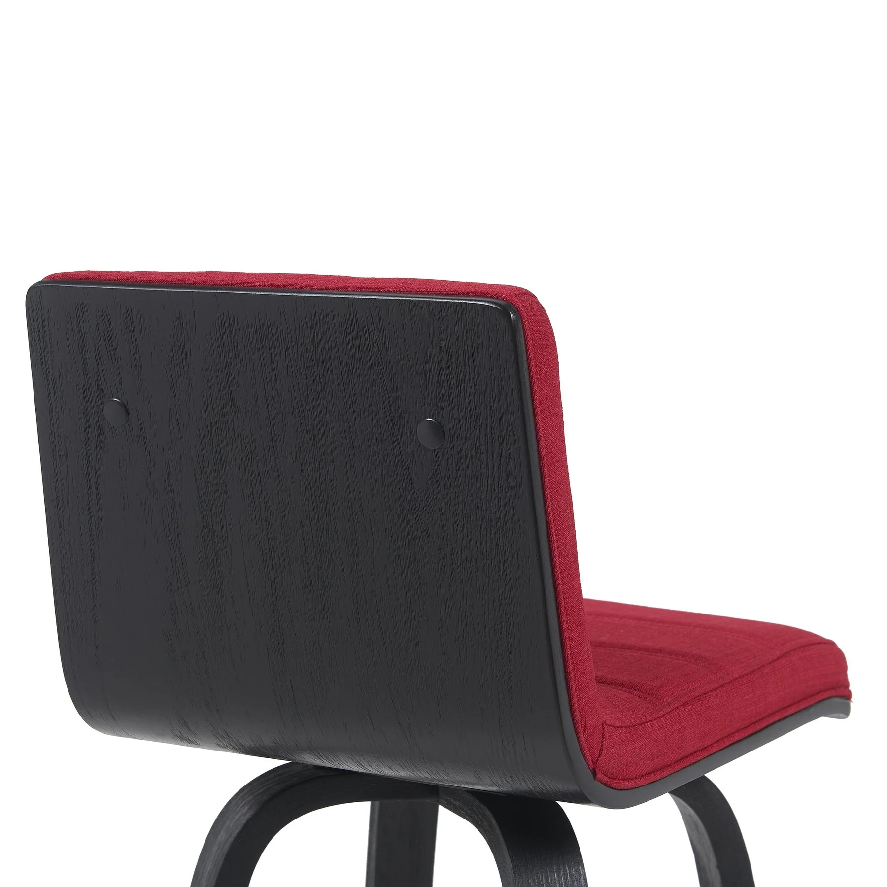 Vienna Modern Counter Height Swivel Bar Stool with Red Upholstered Seat and Brushed Wood Frame - Image 5