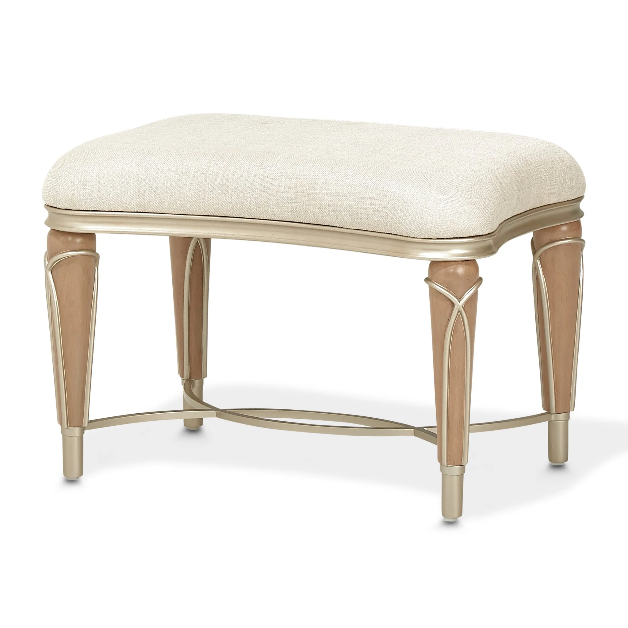 Villa Cherie Ottoman - Pearl/Caramel - Image 6