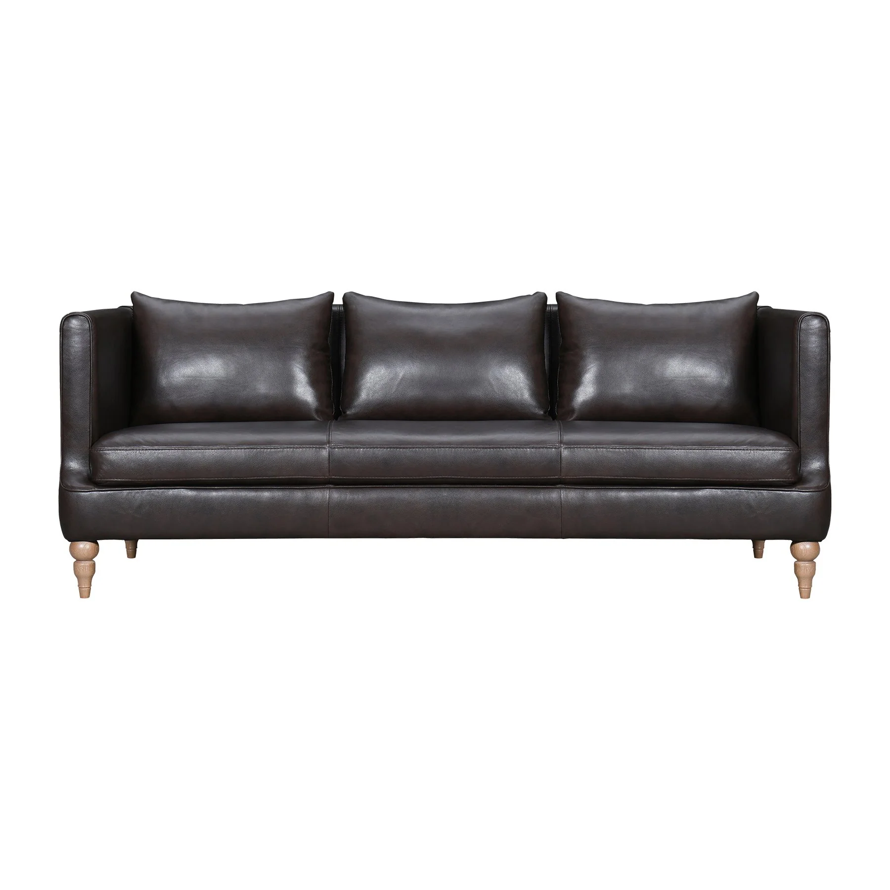 Vincenza 85" Dark Brown Leather Sofa