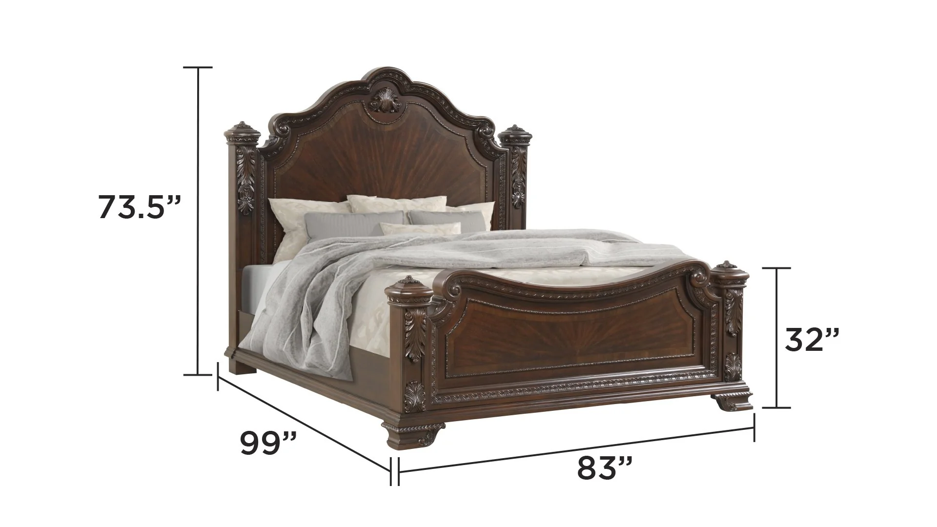 Vintage King 5 Pc Bedroom Set - Image 3