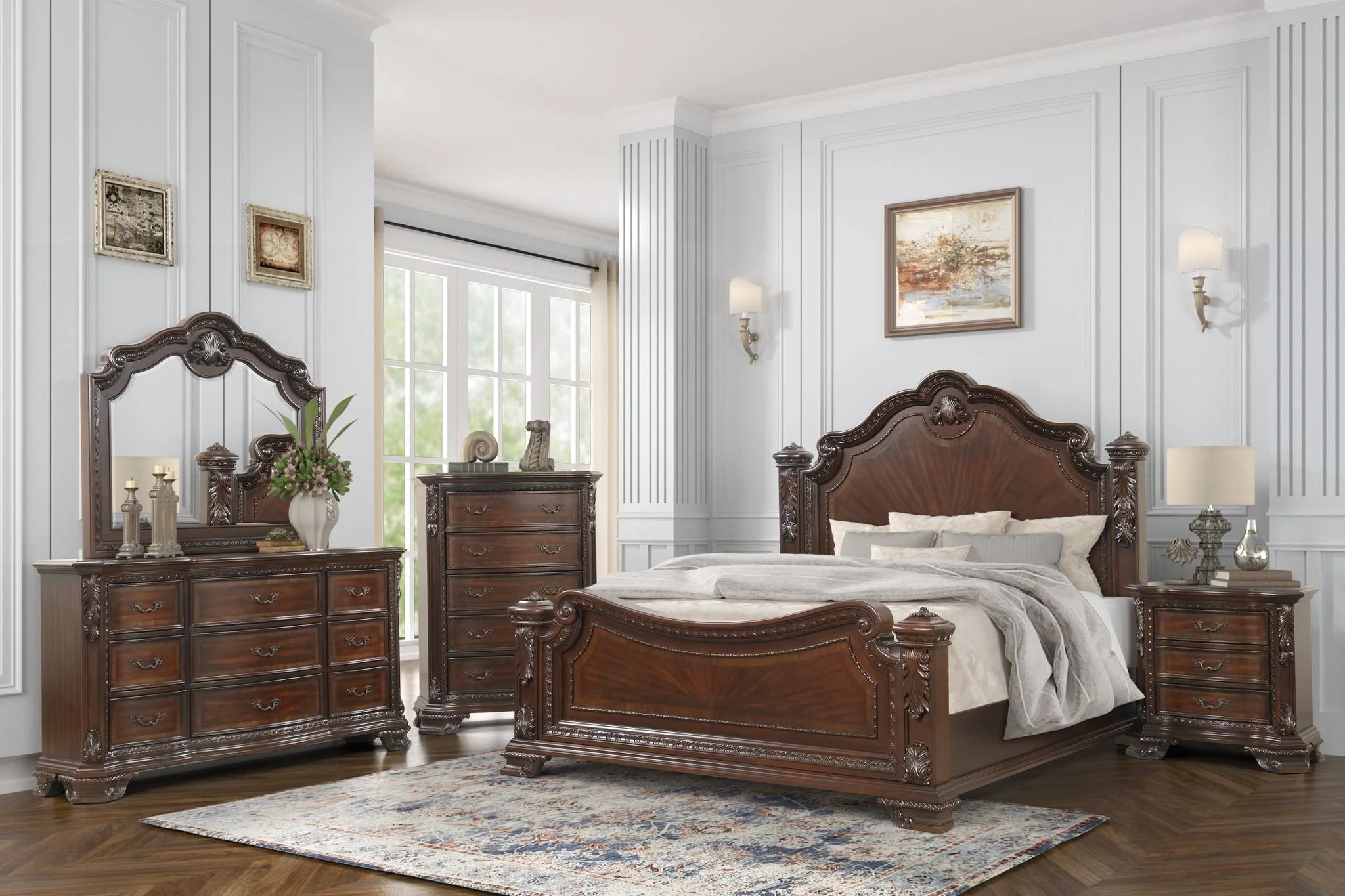 Vintage Queen 5 Pc Bedroom Set