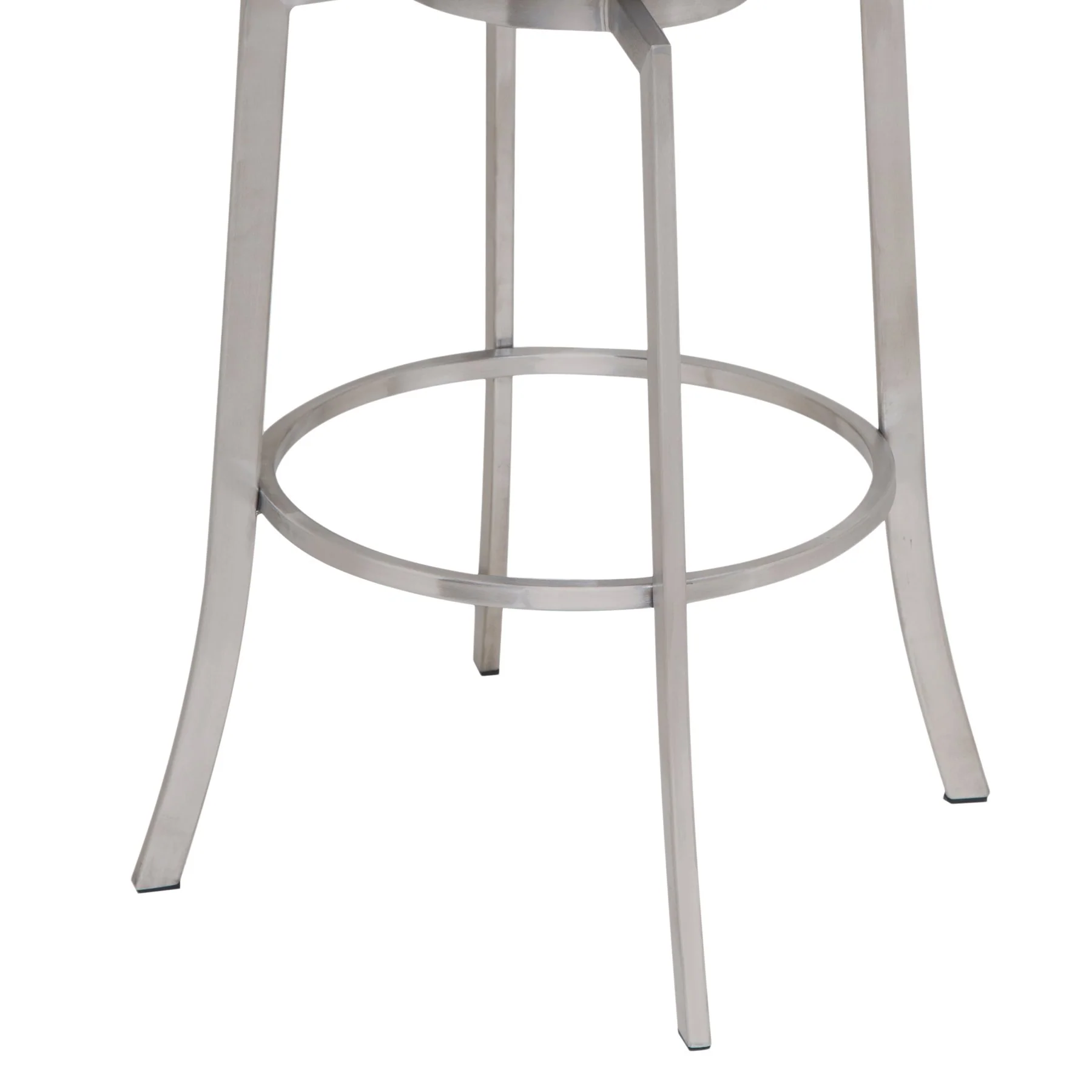 Viper 26" Counter Height Swivel Black Faux Leather and Brushed Stainless Steel Bar Stool - Image 3
